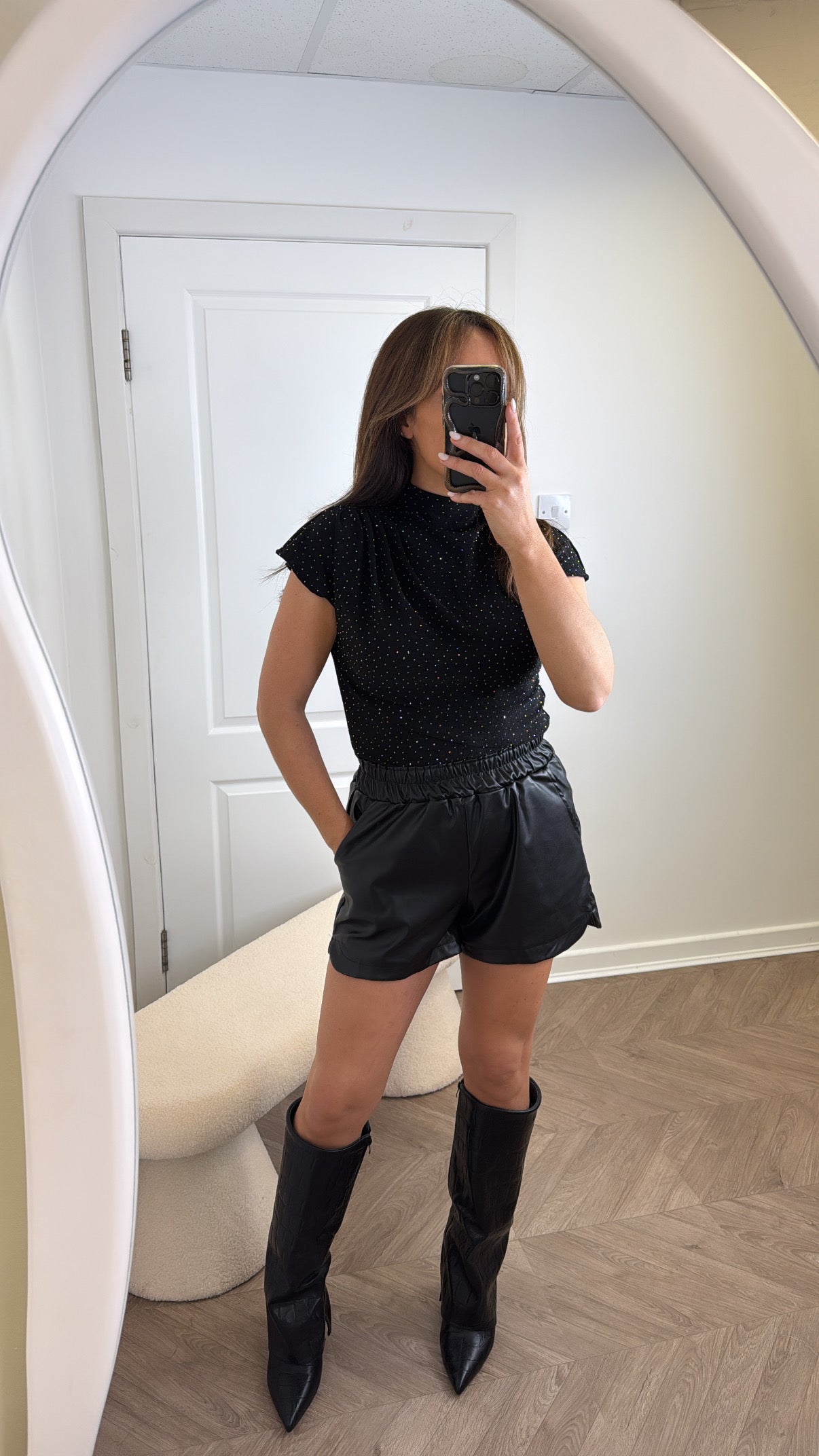 KATIE black lurex sparkle top