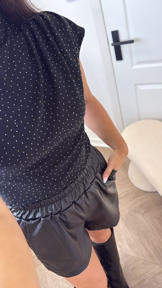 KATIE black lurex sparkle top