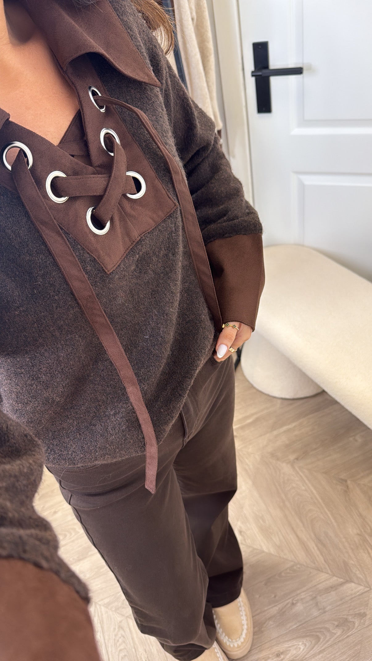 ABIGAIL brown with brown super soft jumper