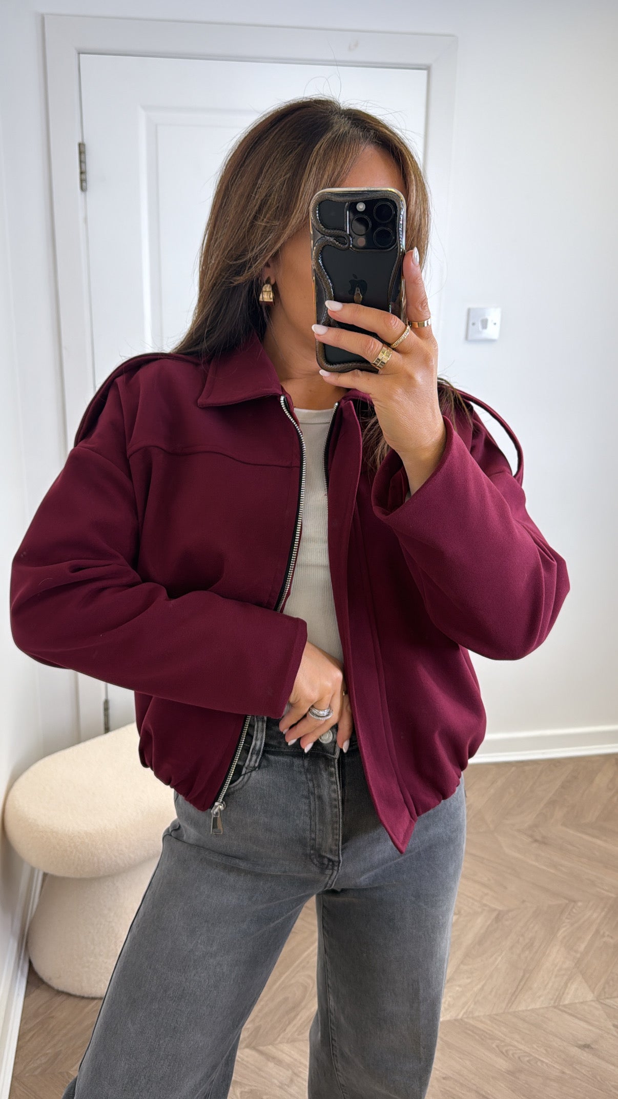 LEAH burgundy soft jacket