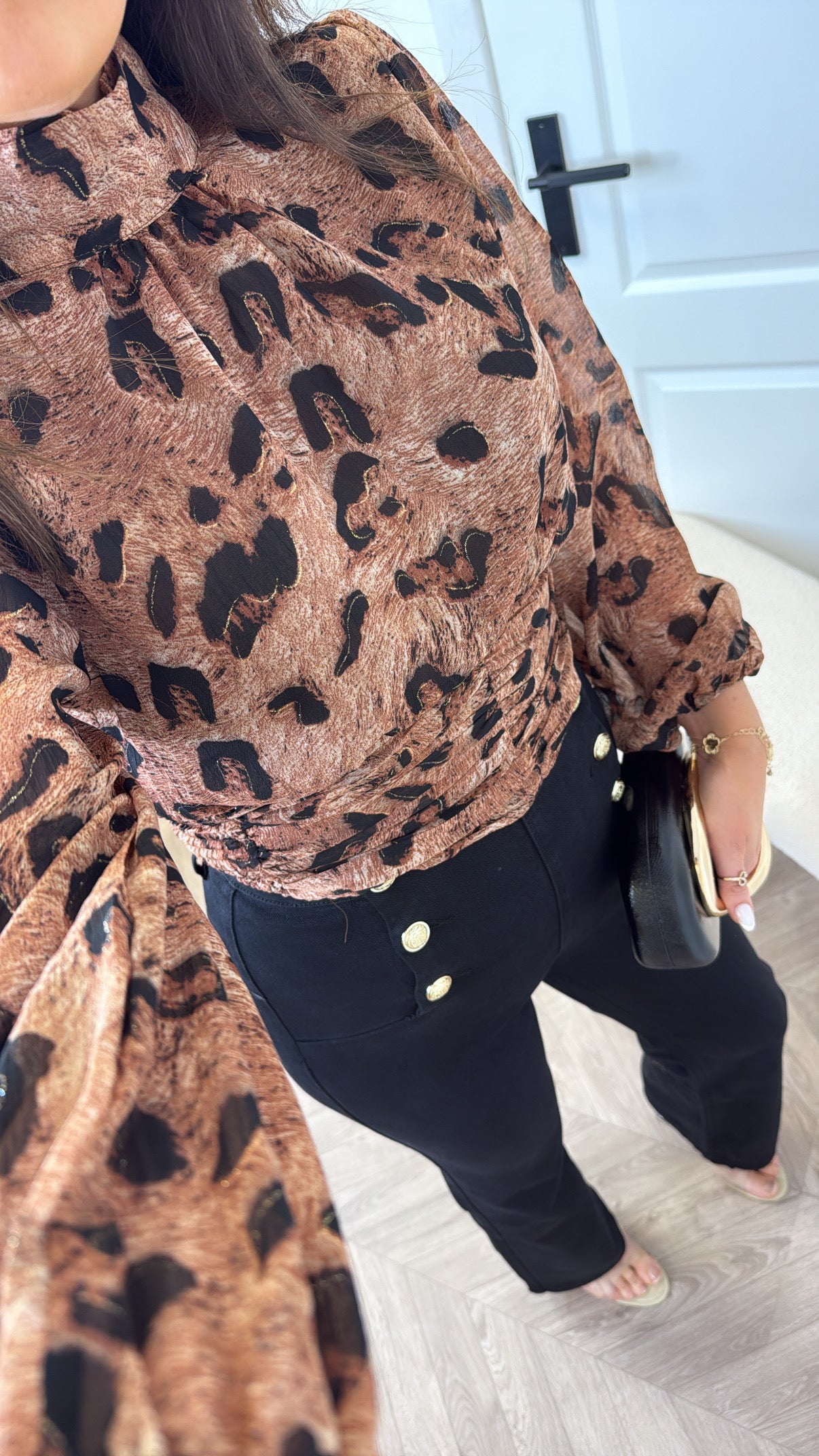MILA animal print high neck top
