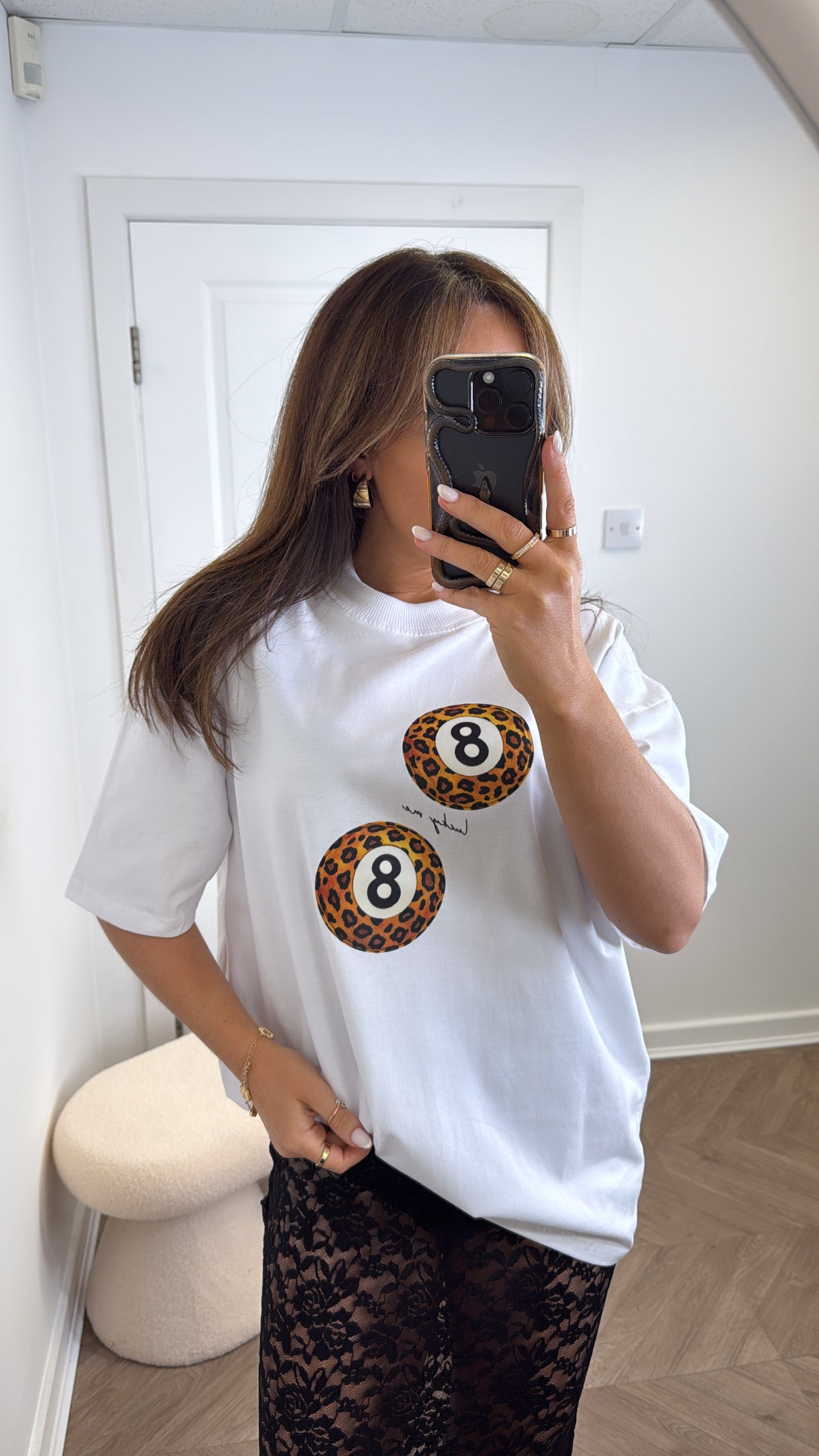 LUCKY ME white logo oversize t-shirt