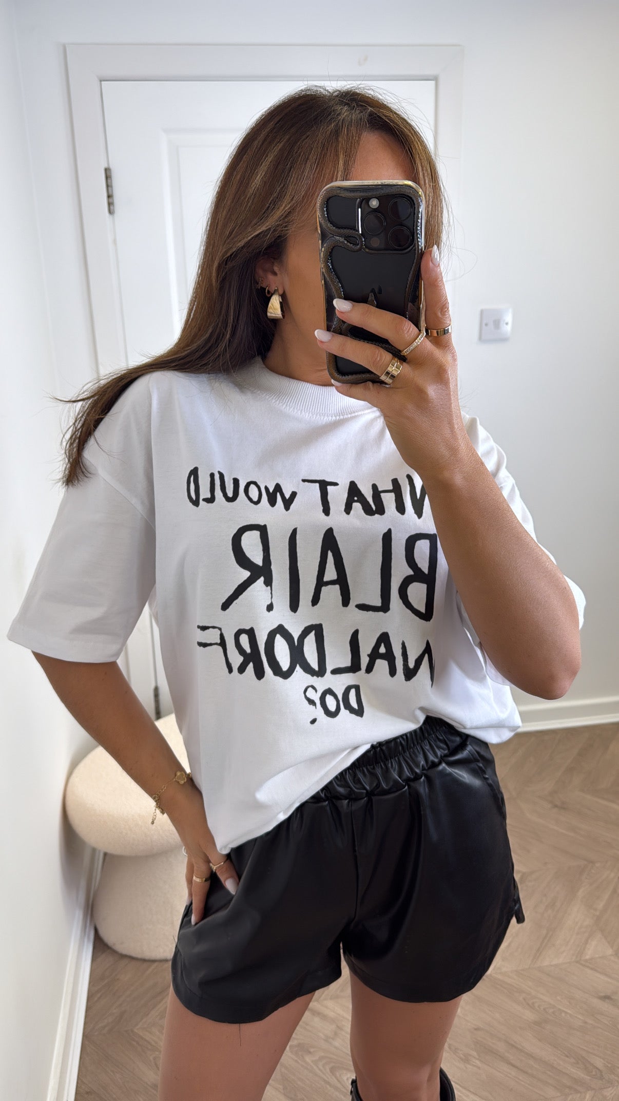 BLAIR WALDORF white logo oversize t-shirt