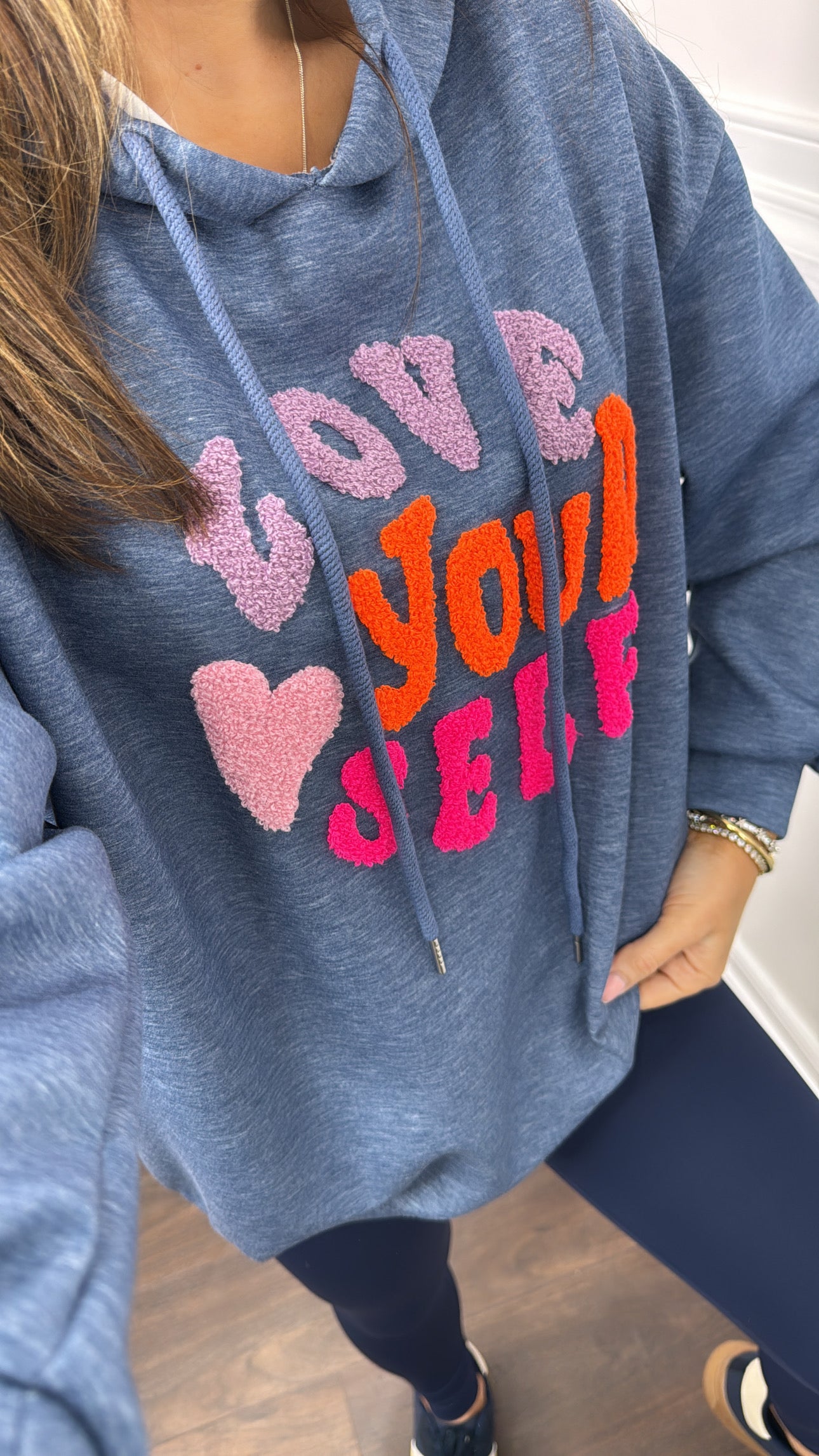 LOVE YOURSELF blue hoody