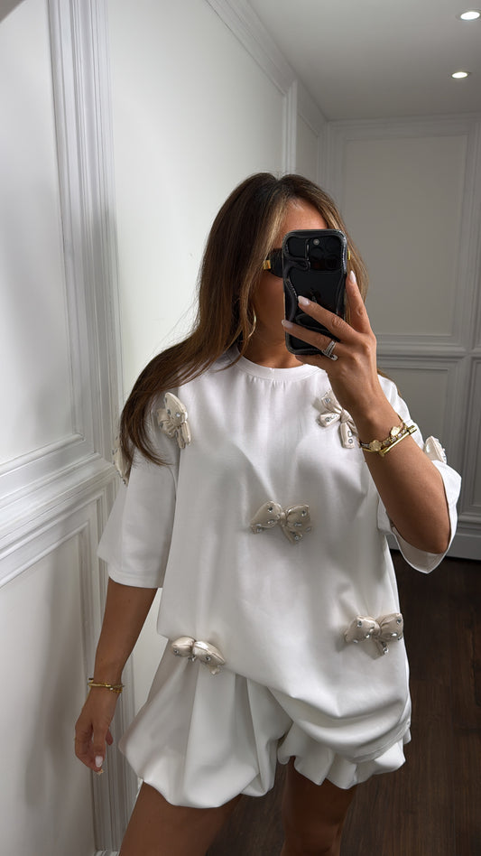 NIKITA white bow detail tunic top