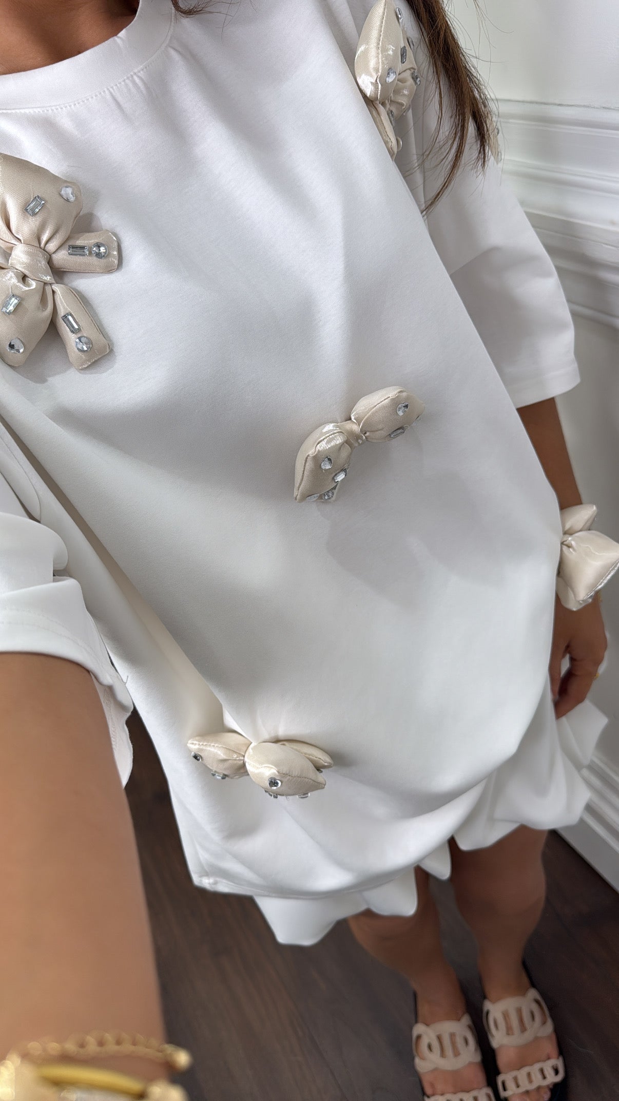 NIKITA white bow detail tunic top