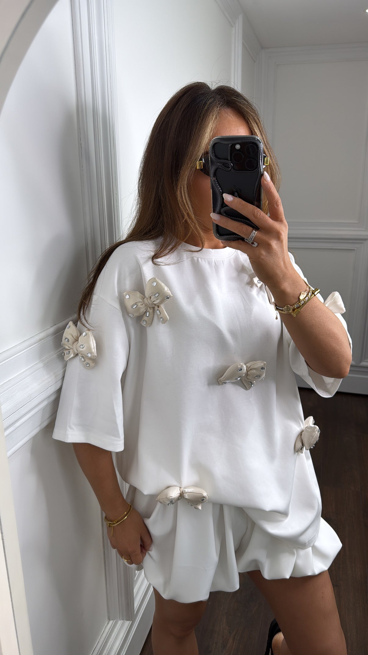 NIKITA white bow detail tunic top