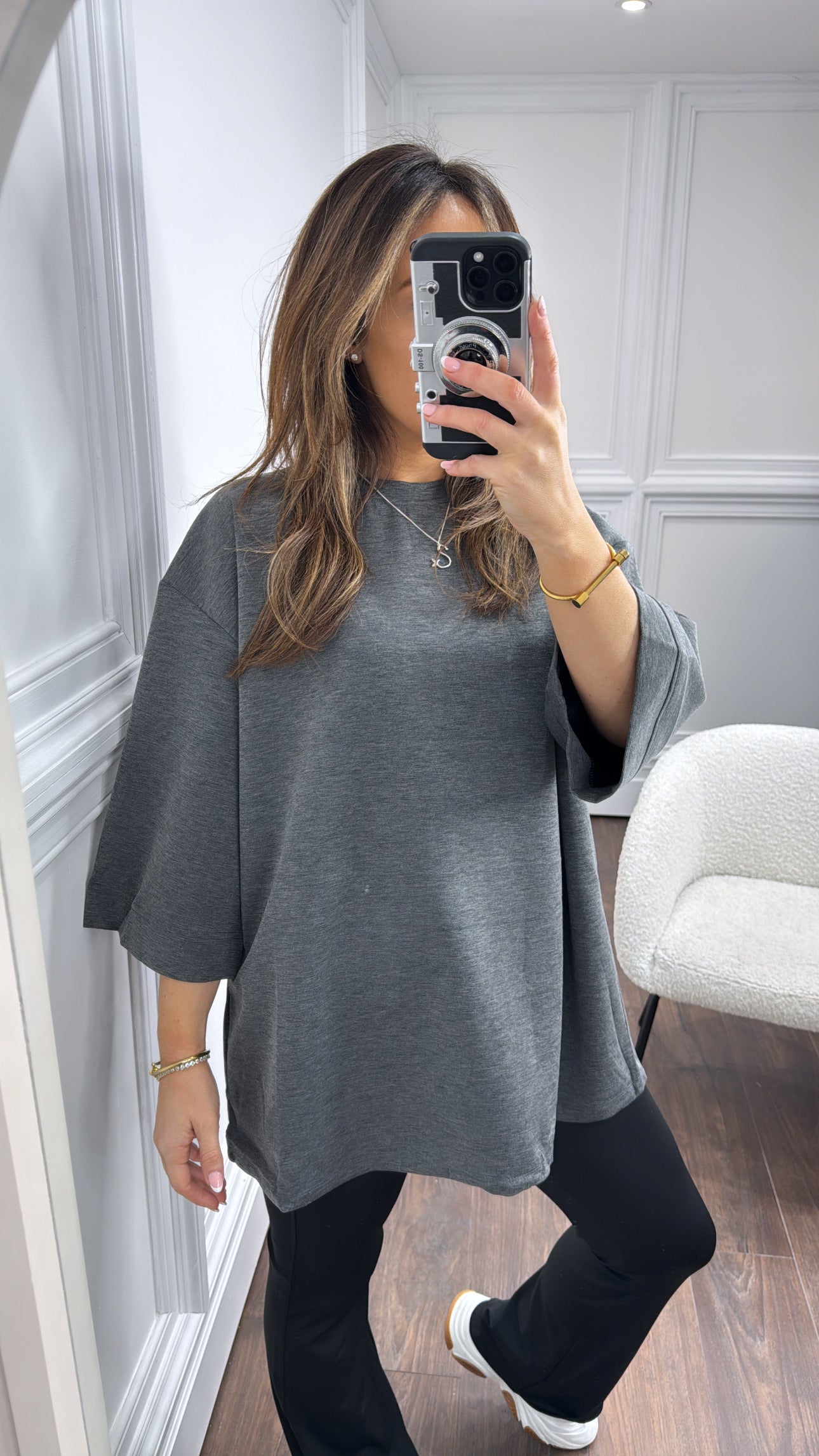 SIAN charcoal grey super soft oversized tshirt