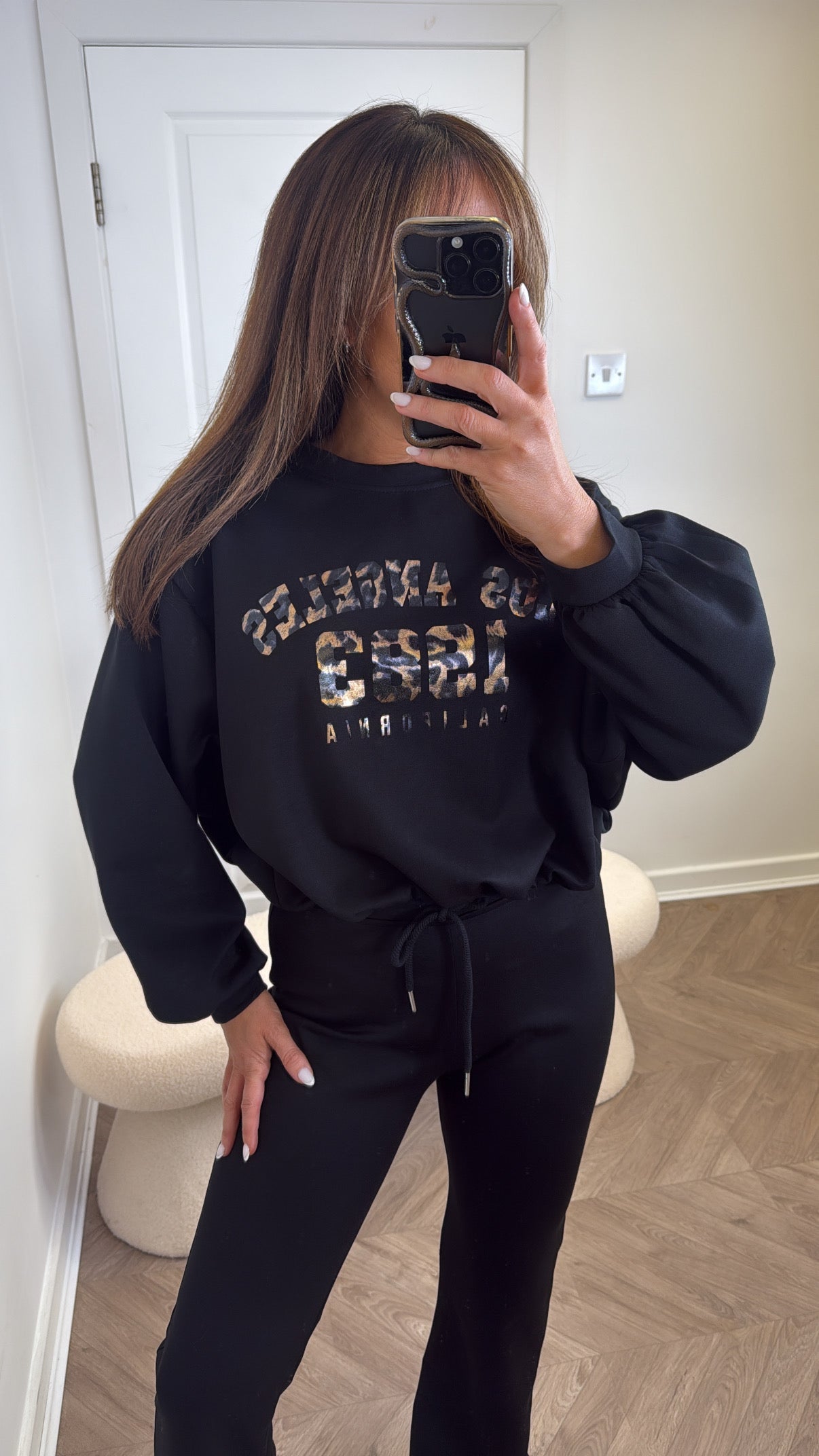 LOS ANGELES 1983 black flare lounge set