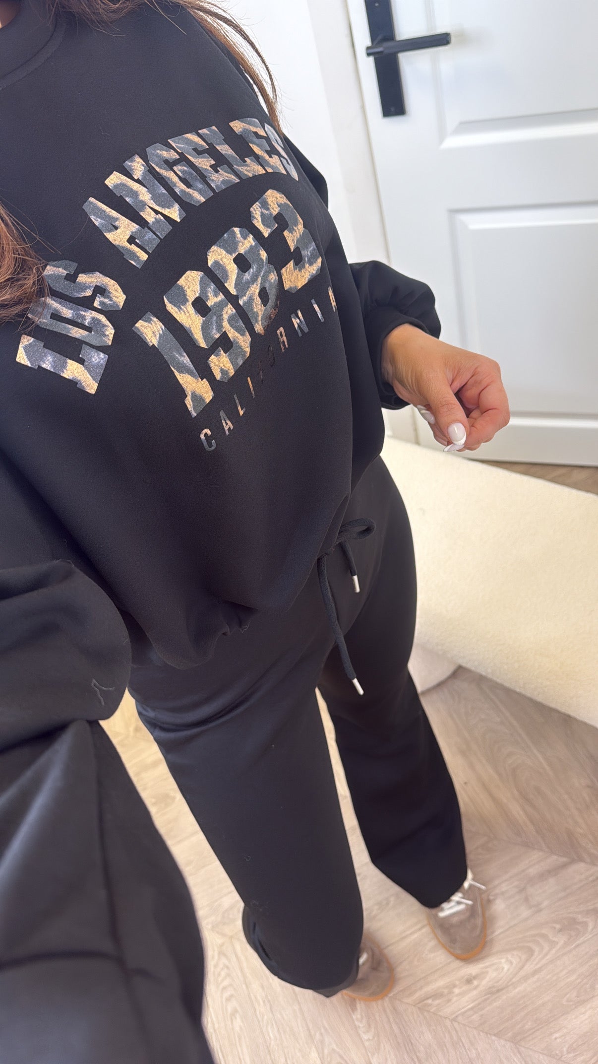 LOS ANGELES 1983 black flare lounge set