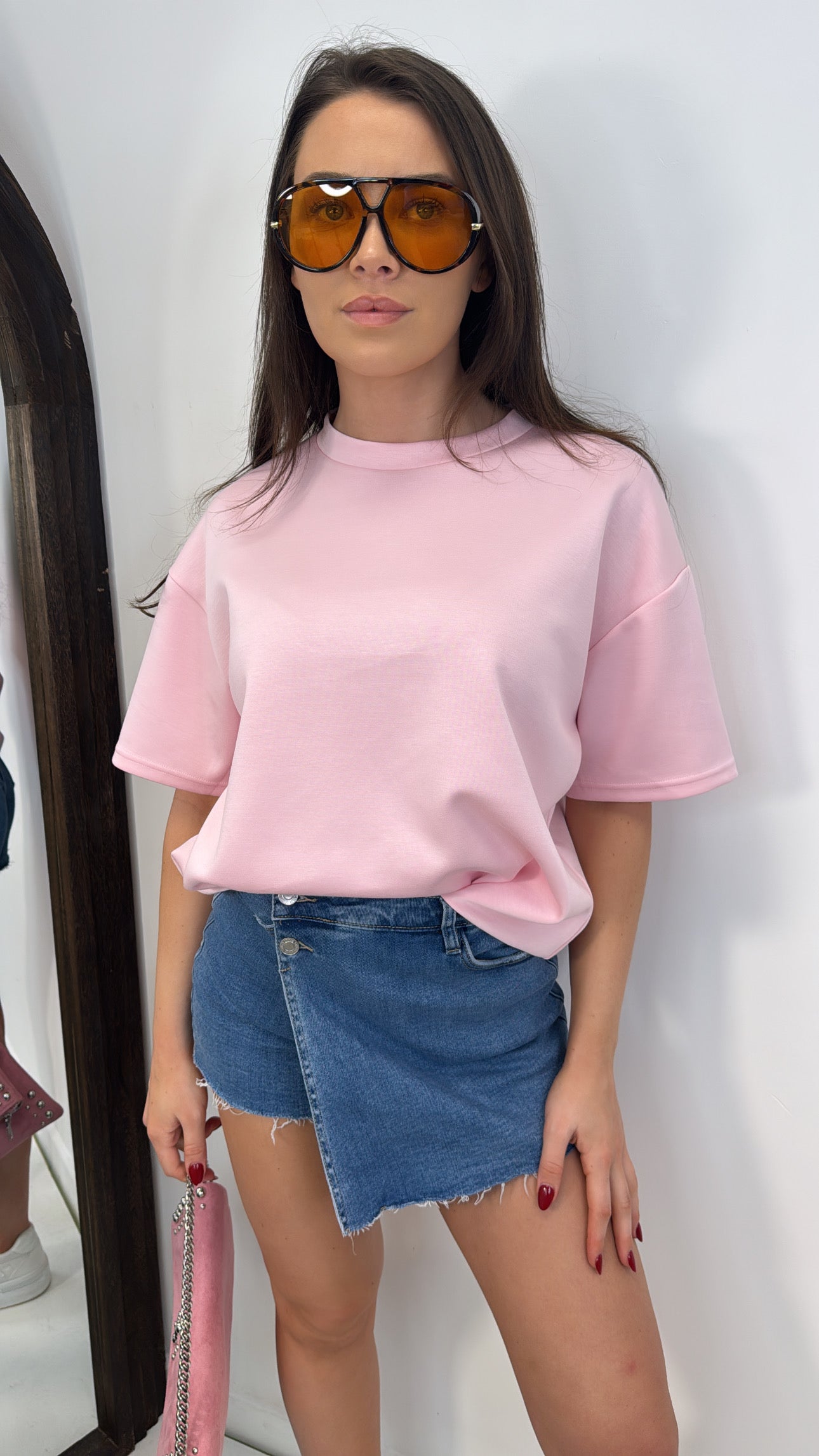 KIM pink basic tee