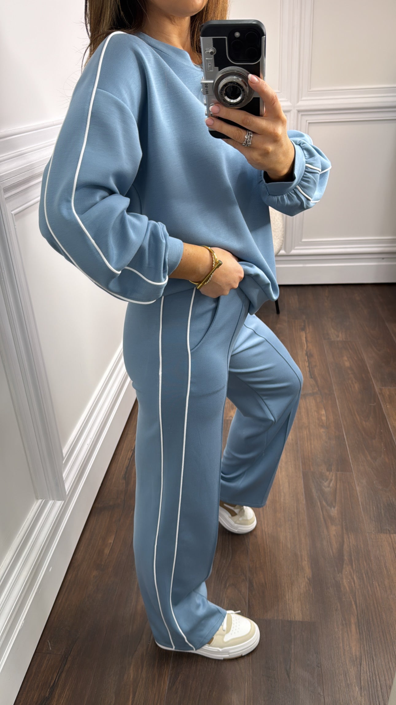 TERRI blue sweatshirt and wide leg joggers tracksuit