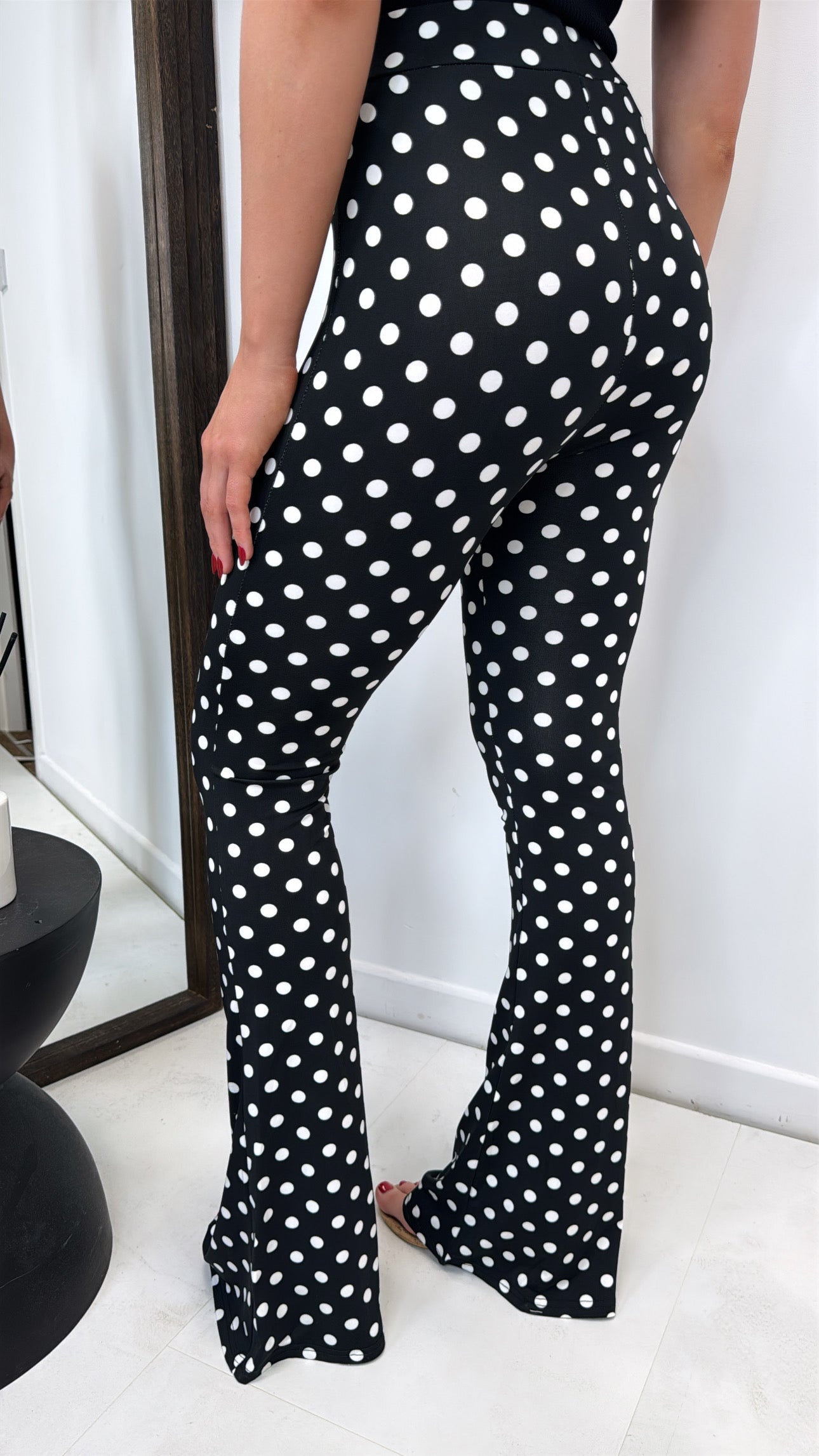 ISOBEL black polka dot trousers