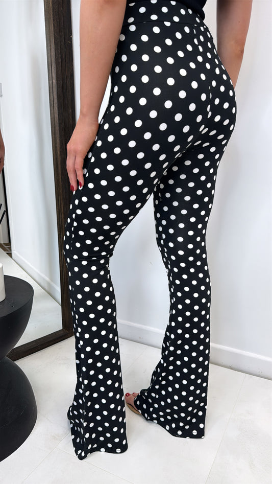 ISOBEL black polka dot trousers