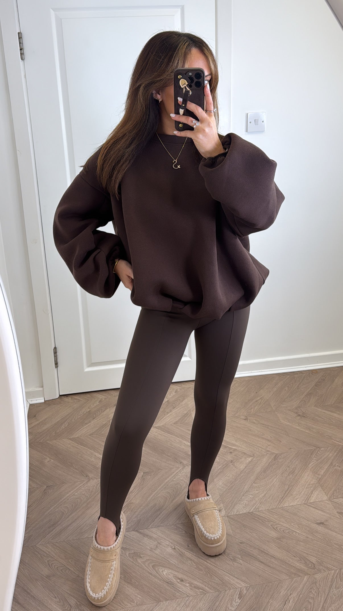 CARA brown bubble hem sweatshirt