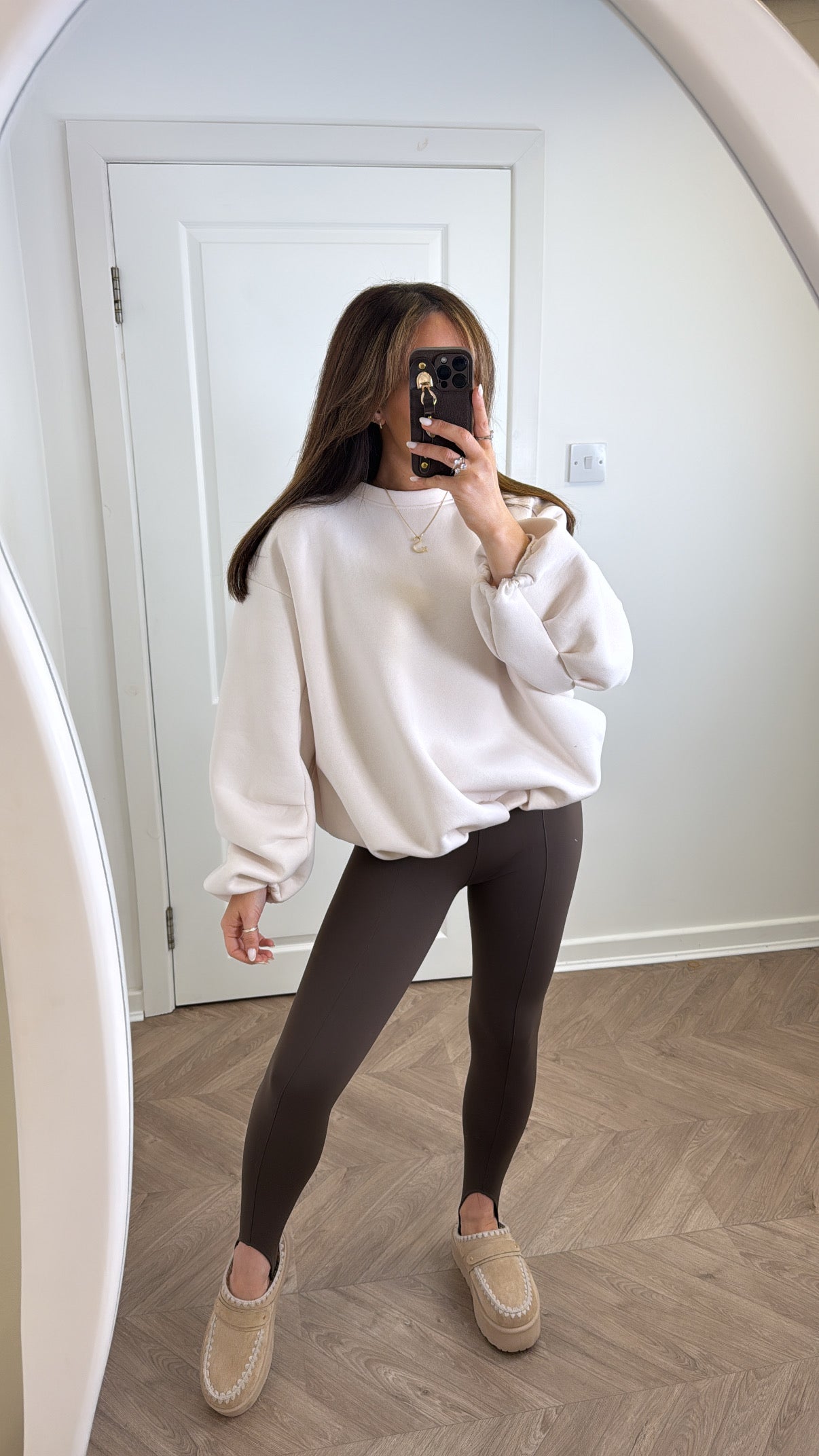 CARA cream bubble hem sweatshirt