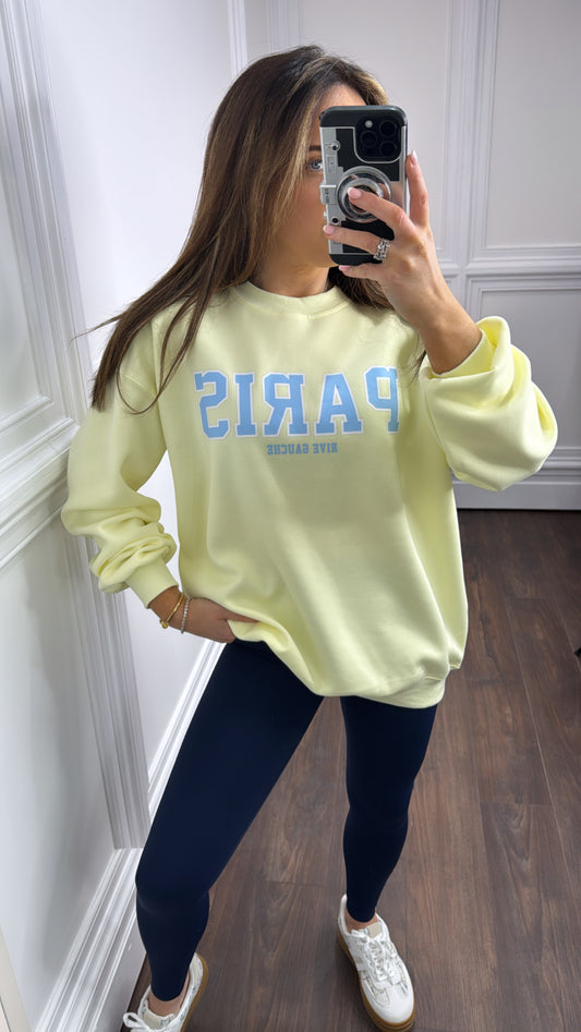 PERRIE lemon paris slogan sweatshirt