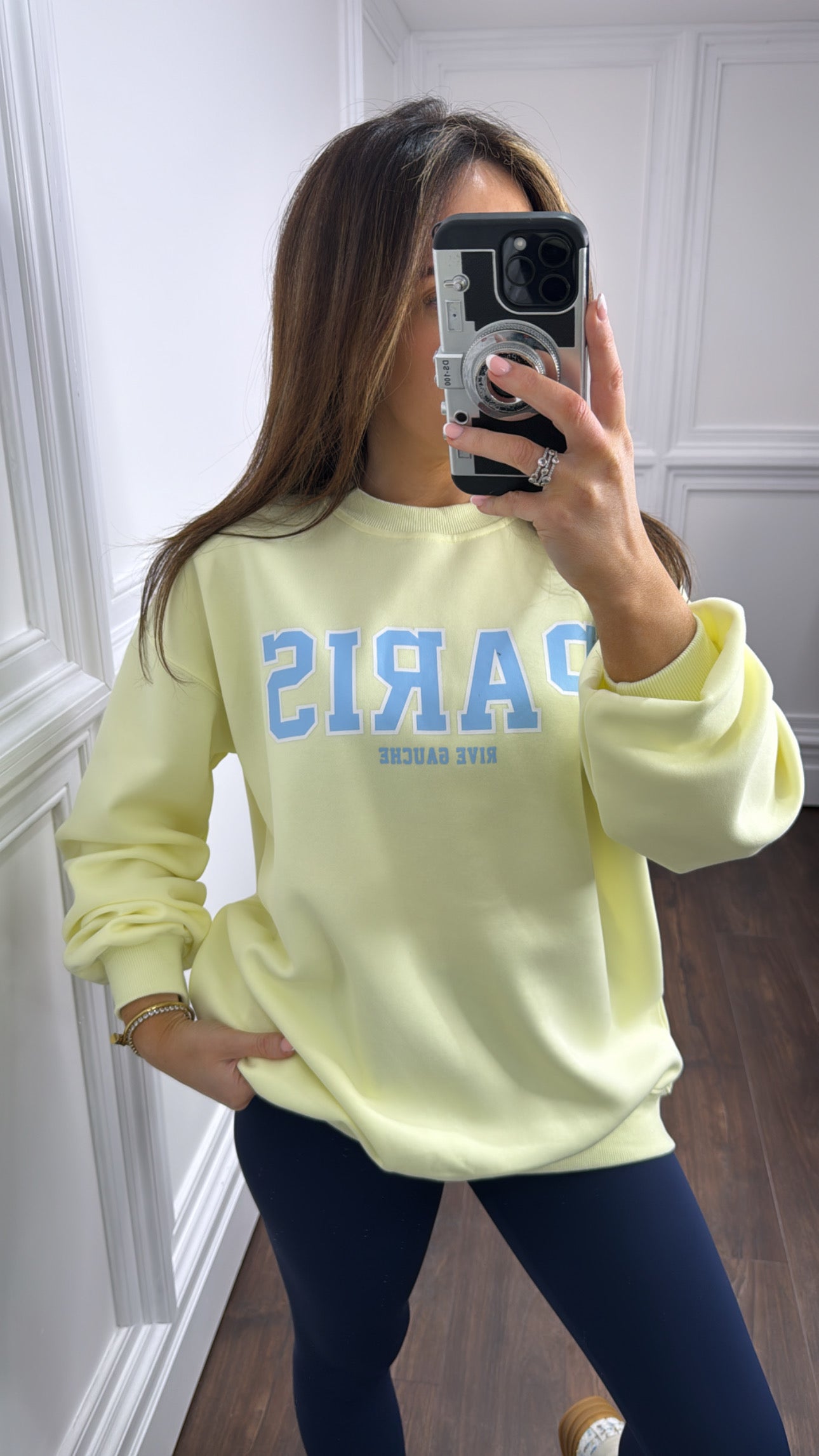 PERRIE lemon paris slogan sweatshirt