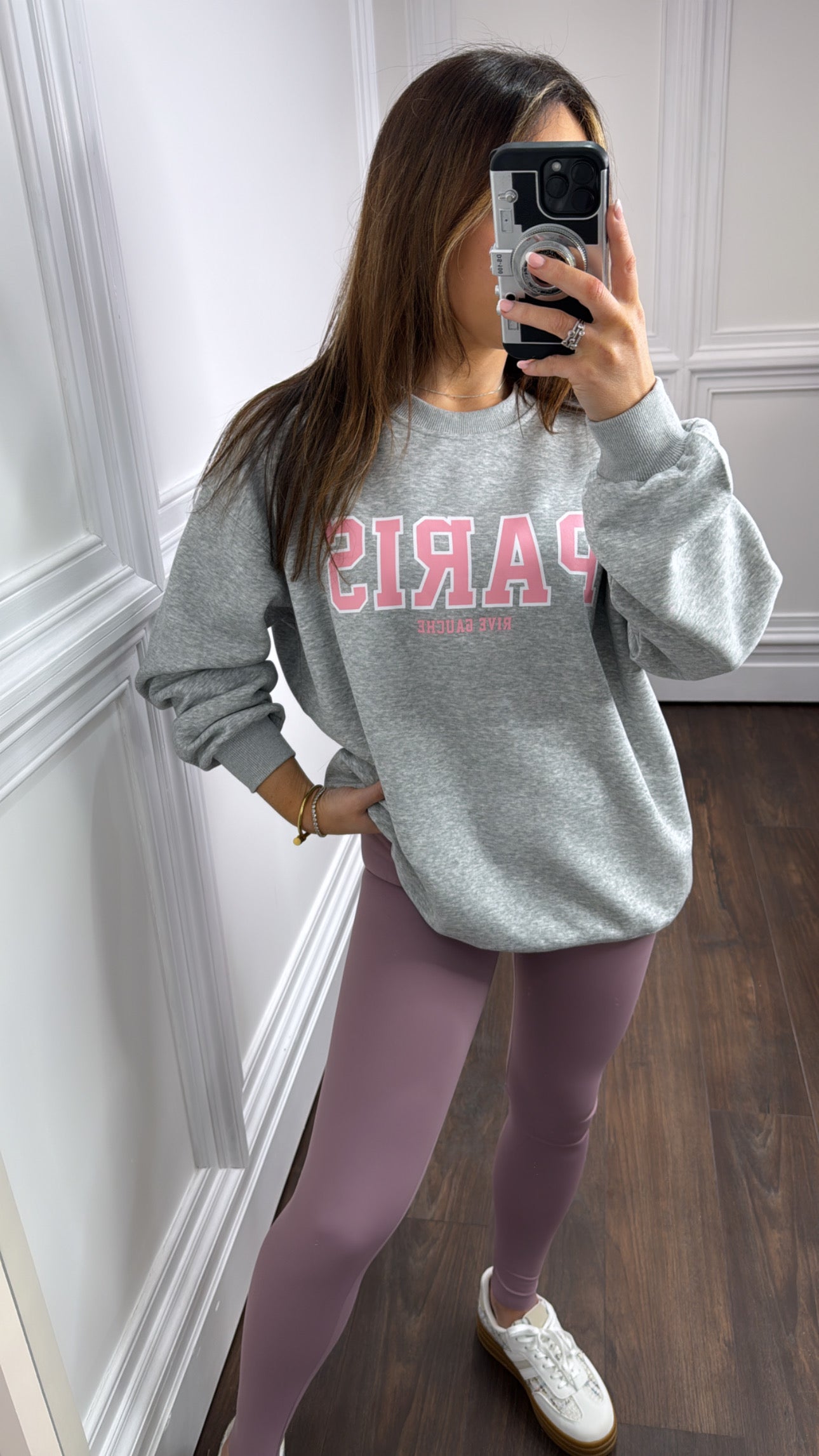 PERRIE grey paris slogan sweatshirt