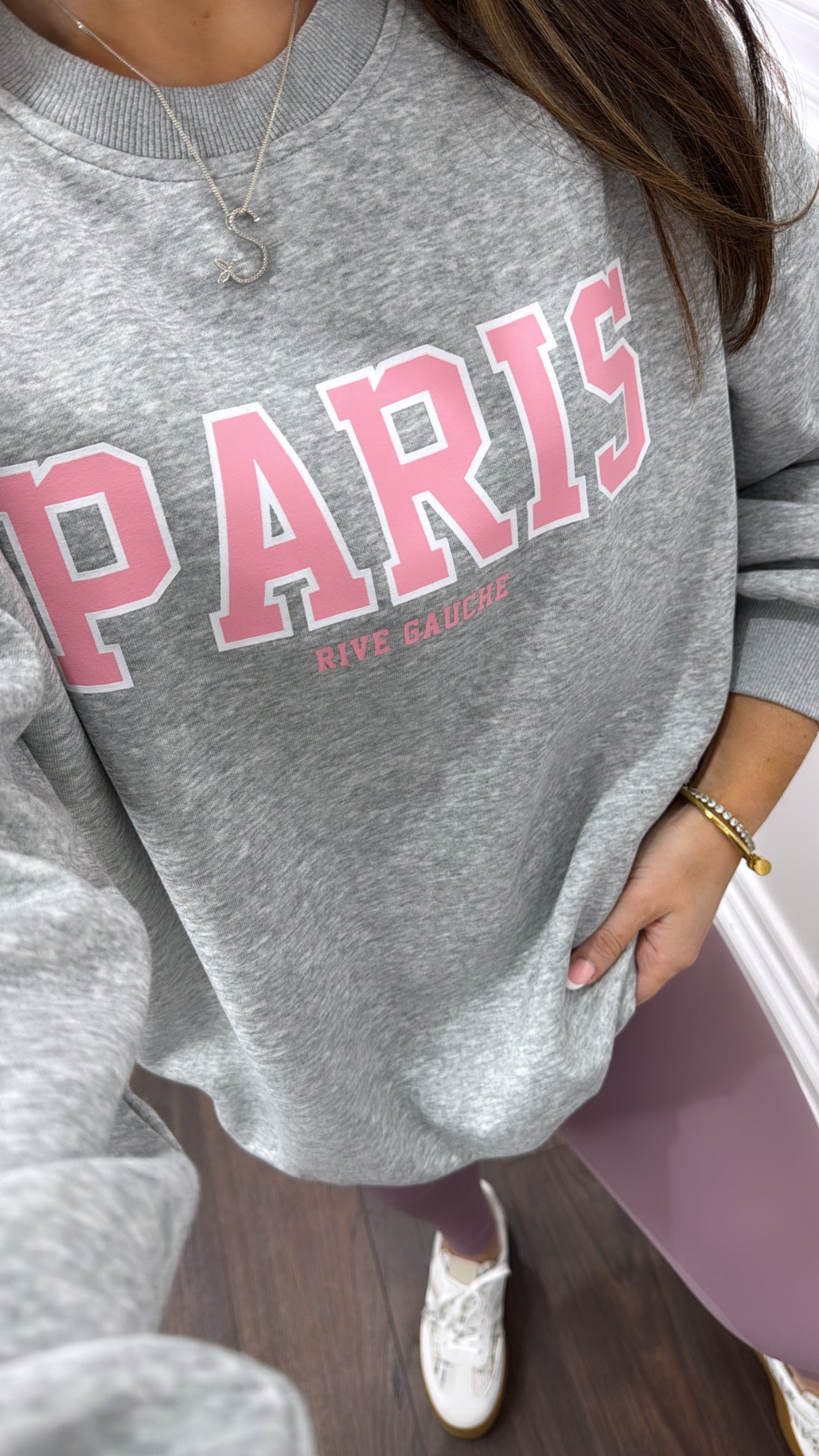 PERRIE grey paris slogan sweatshirt