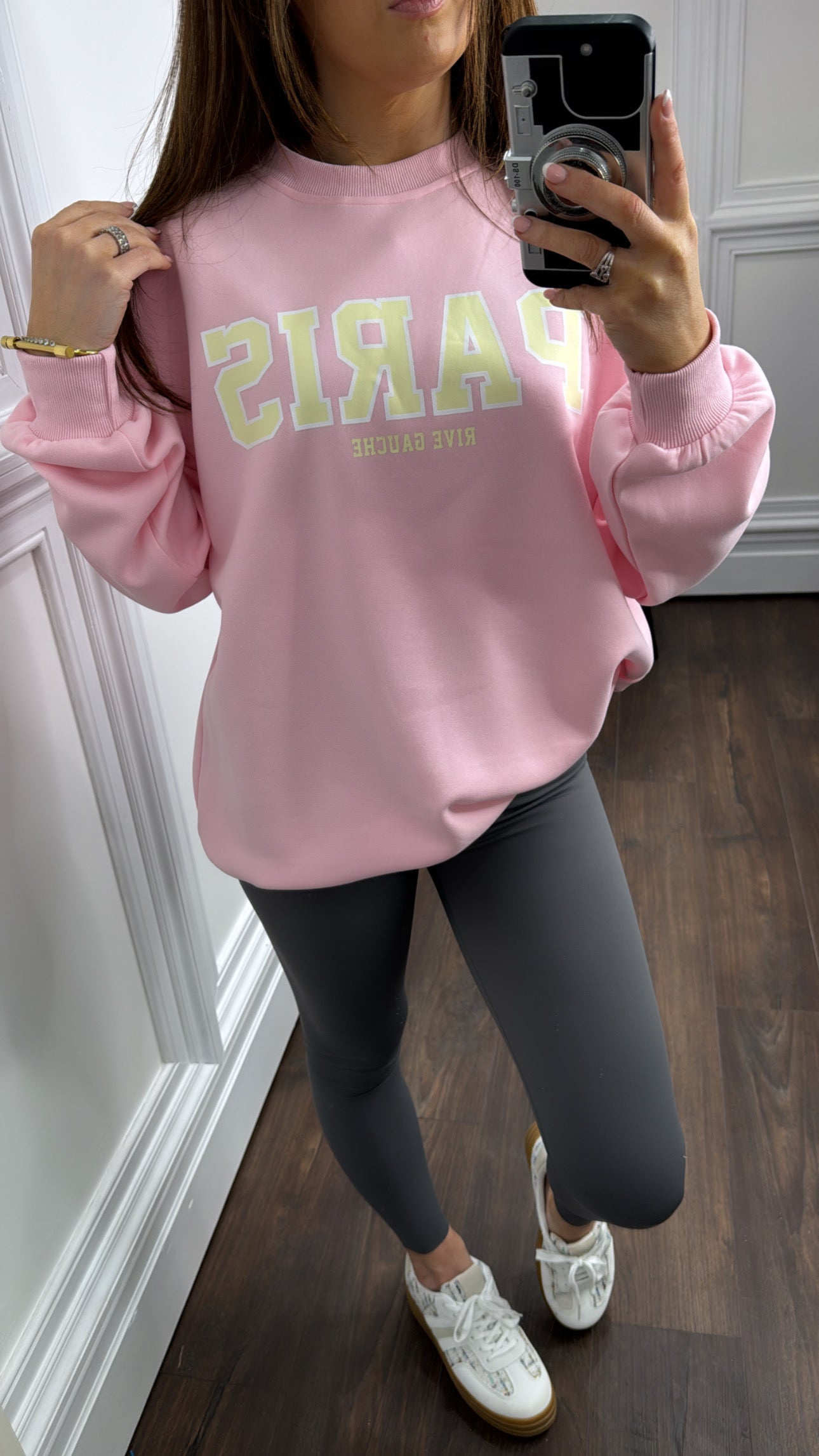 PERRIE pink paris slogan sweatshirt