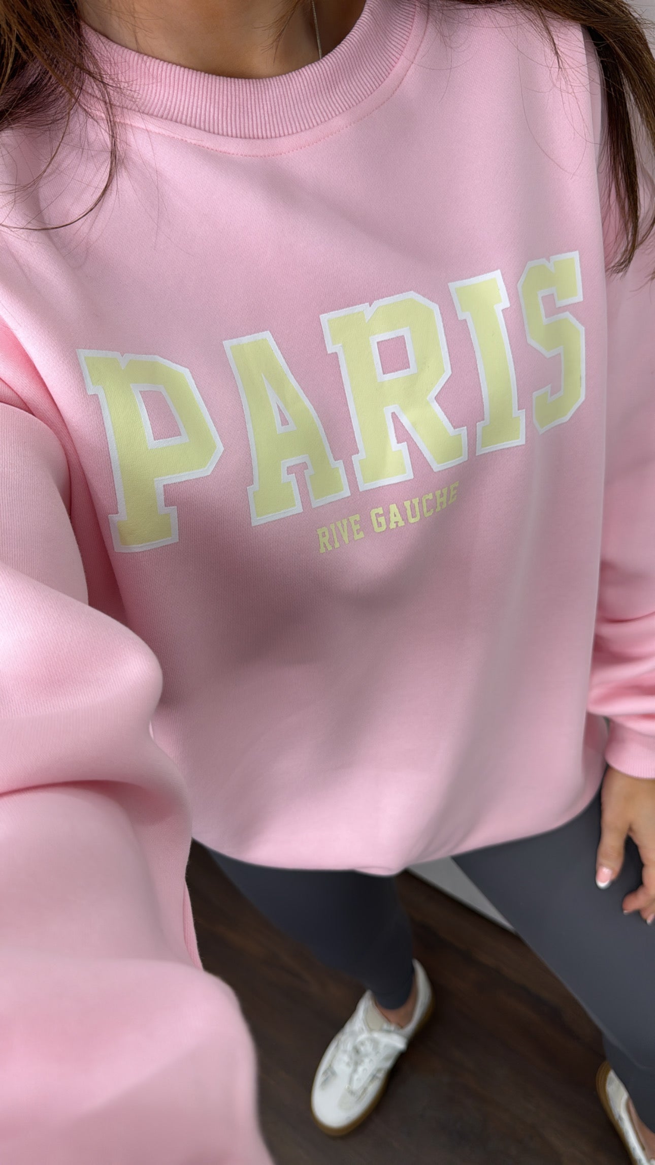 PERRIE pink paris slogan sweatshirt