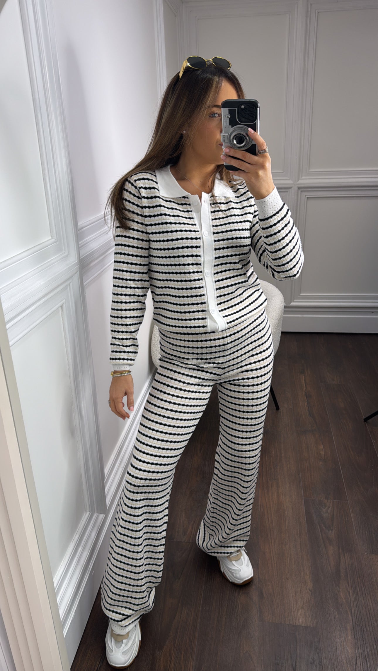 SELINA black and white stripe co-ord set