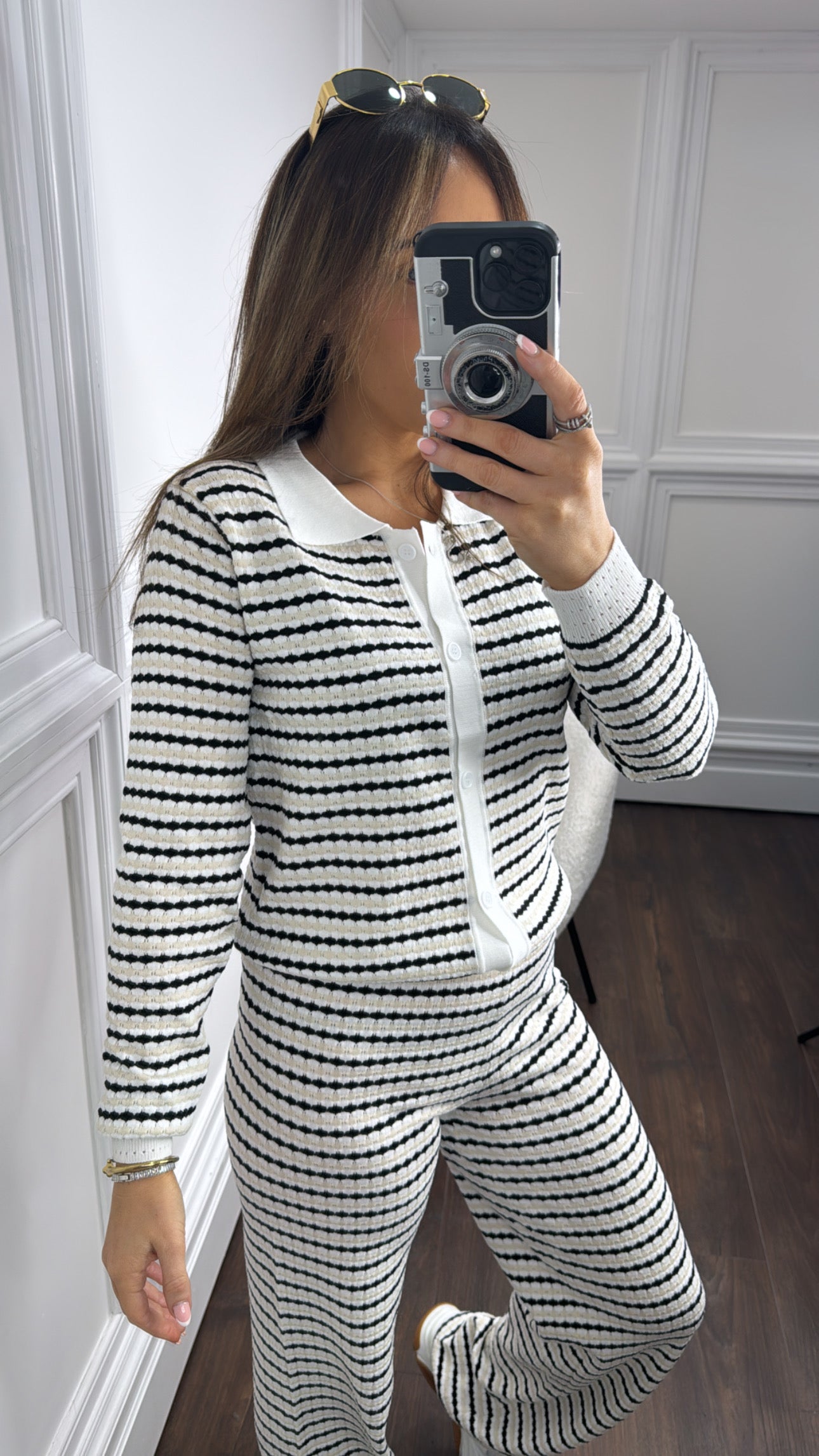 SELINA black and white stripe co-ord set