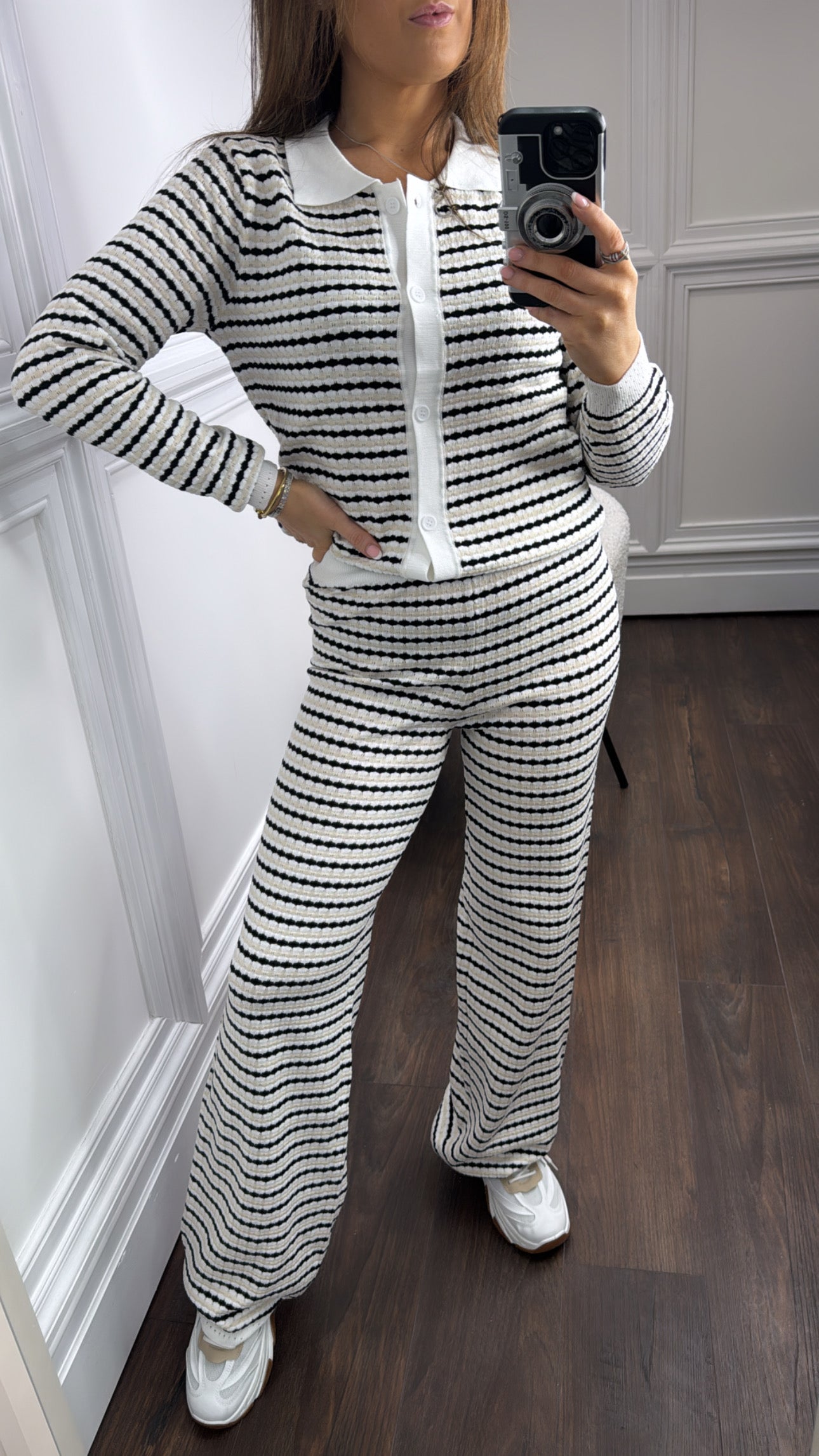 SELINA black and white stripe co-ord set