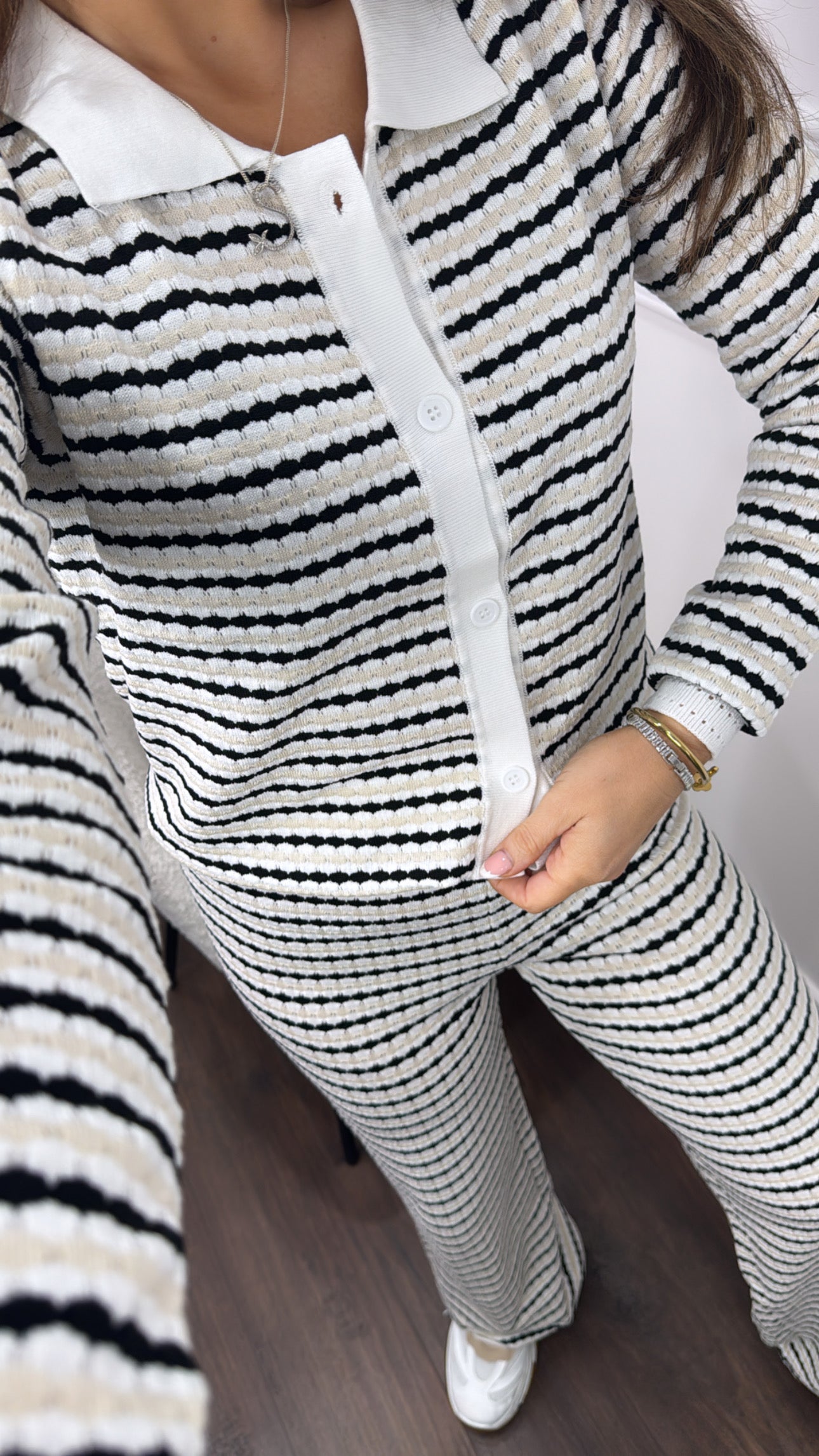 SELINA black and white stripe co-ord set