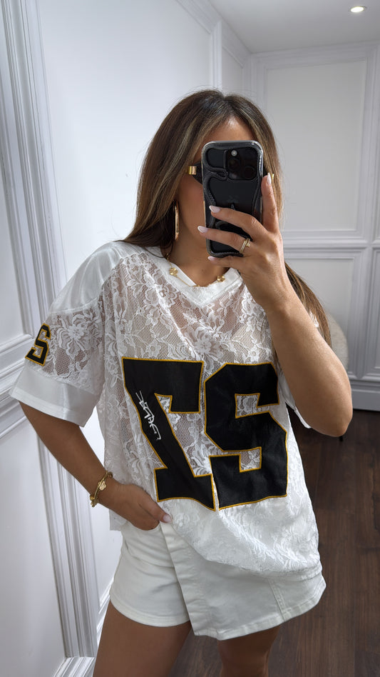 CORIN white lace 27 top
