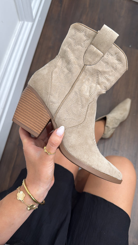 MARA taupe cowboy boots