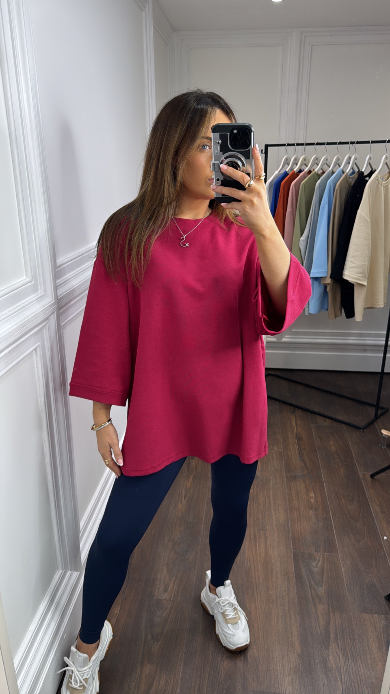 ISLA fuchsia pink plain t-shirt