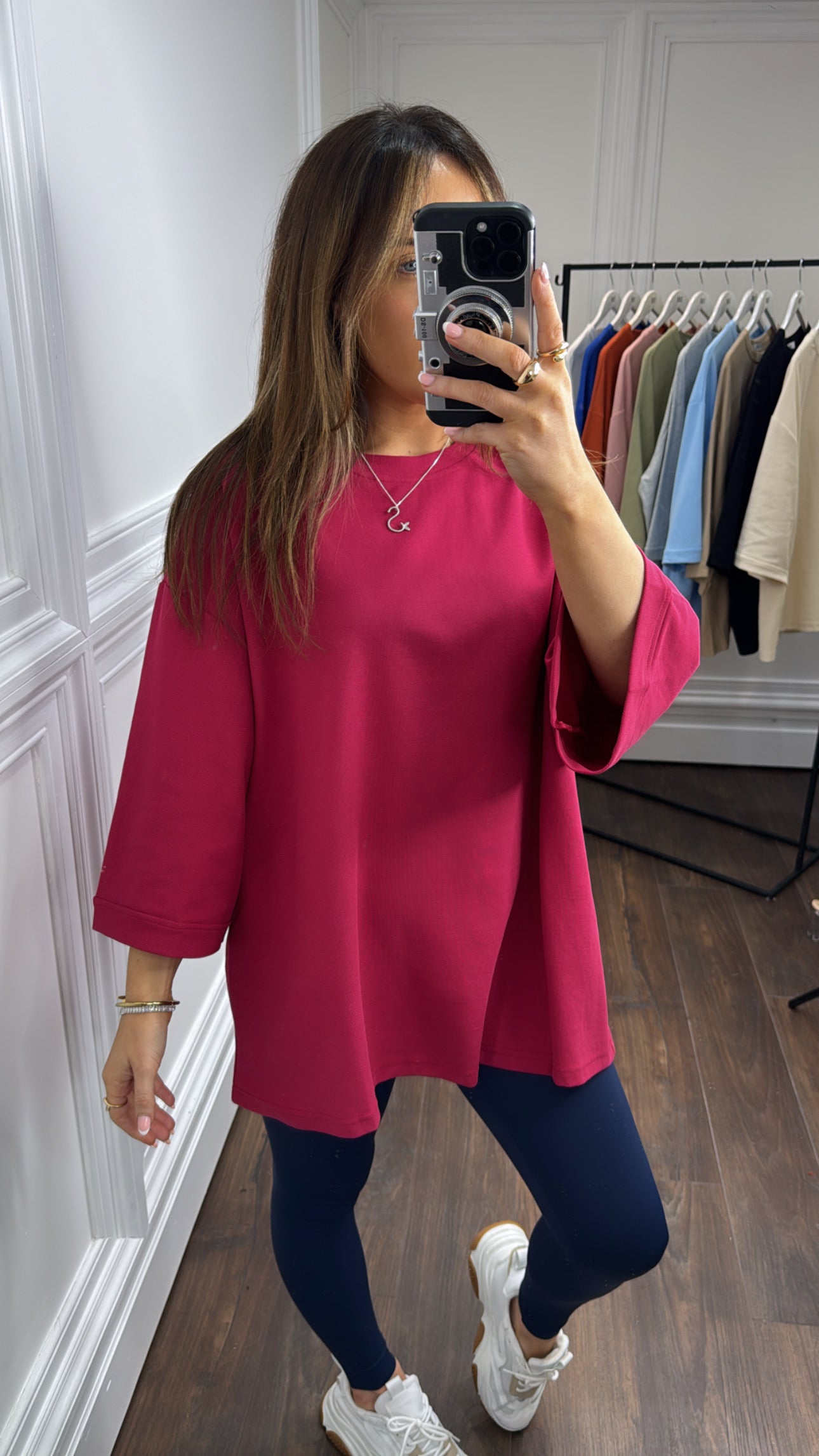 ISLA fuchsia pink plain t-shirt