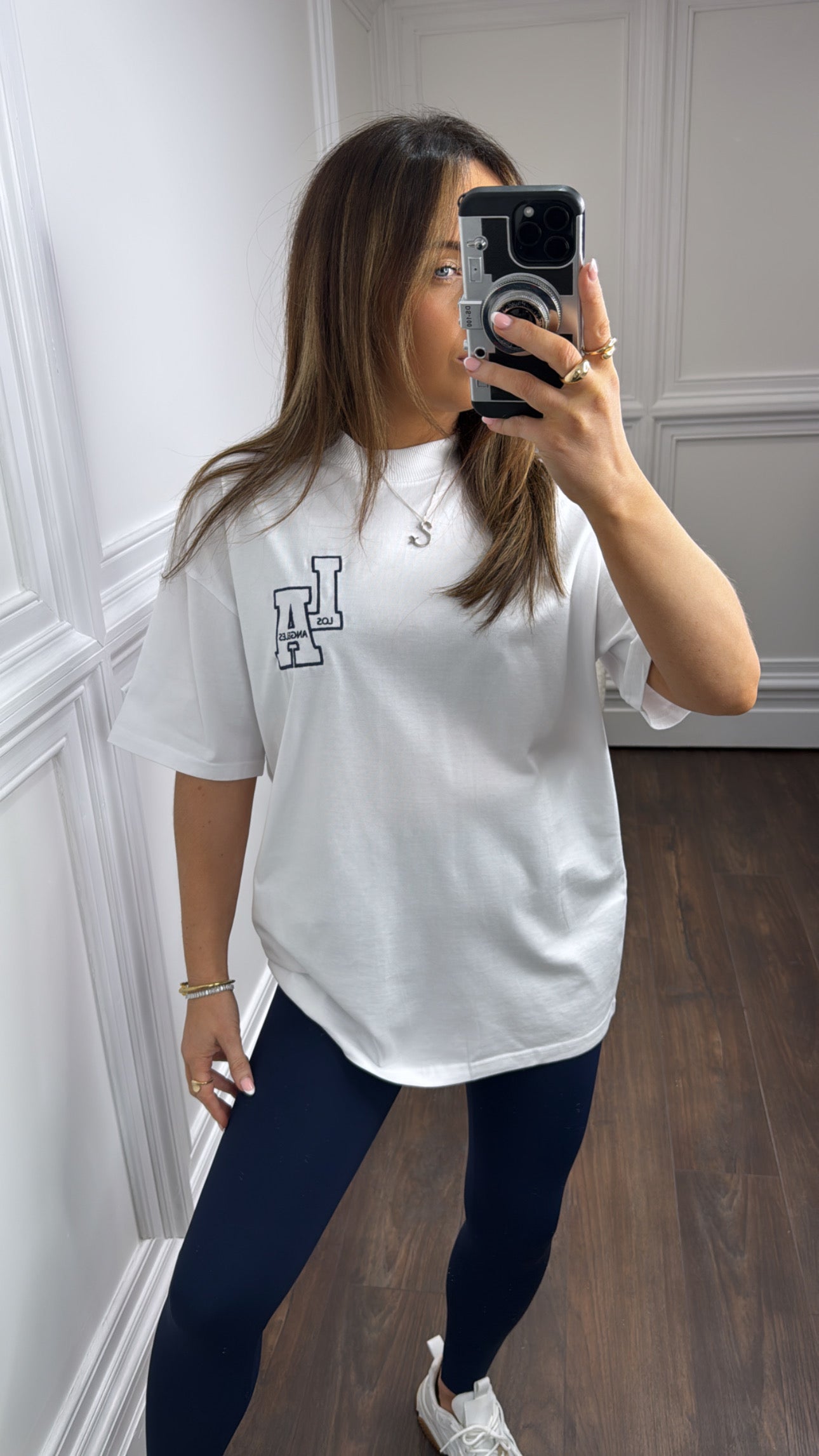 LOS ANGELES white LA logo oversized t-shirt