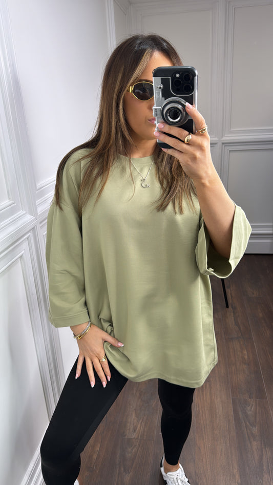 ISLA khaki plain t-shirt