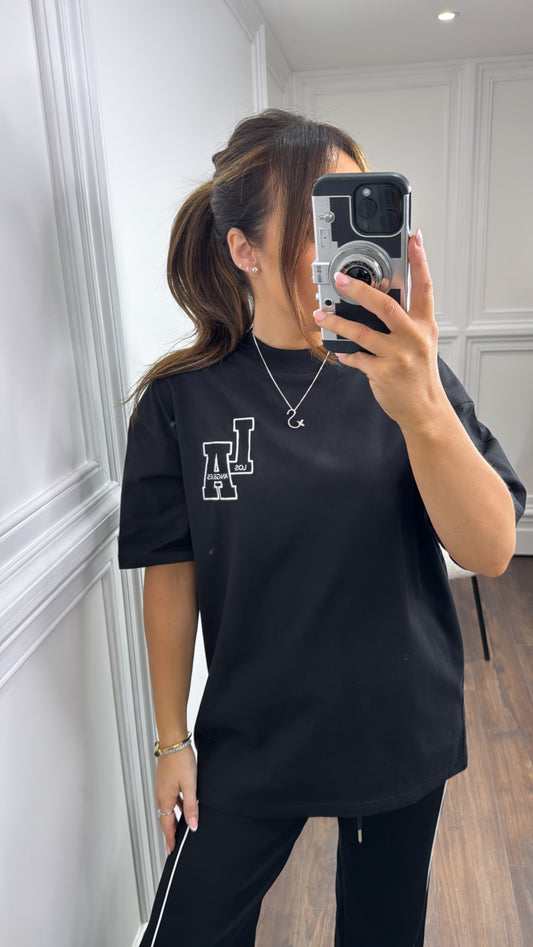 LOS ANGELES black LA logo oversized t-shirt