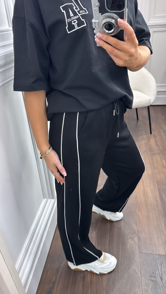 GEORGIA black super soft seam detail joggers