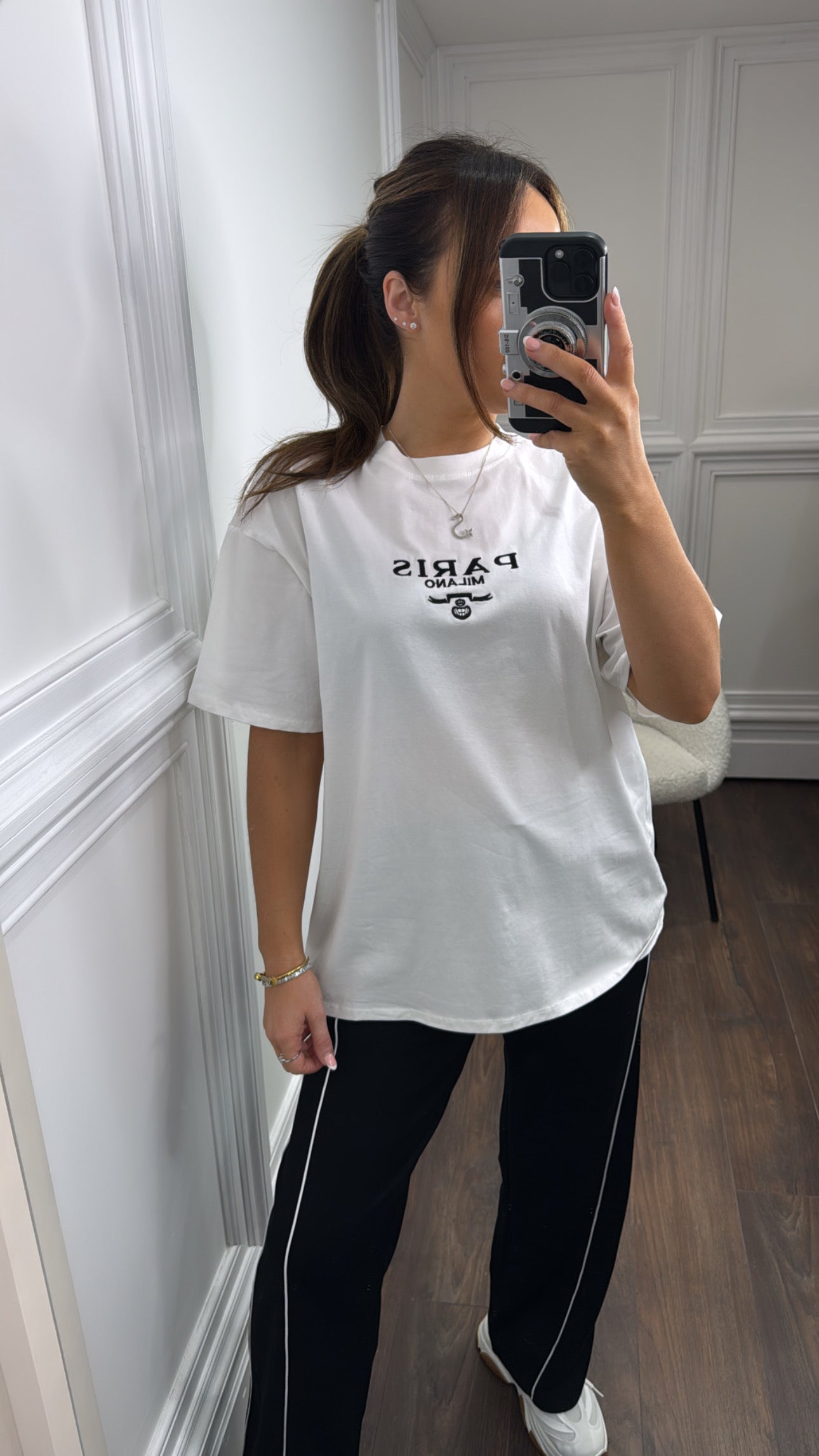 PARIS white milano tshirt