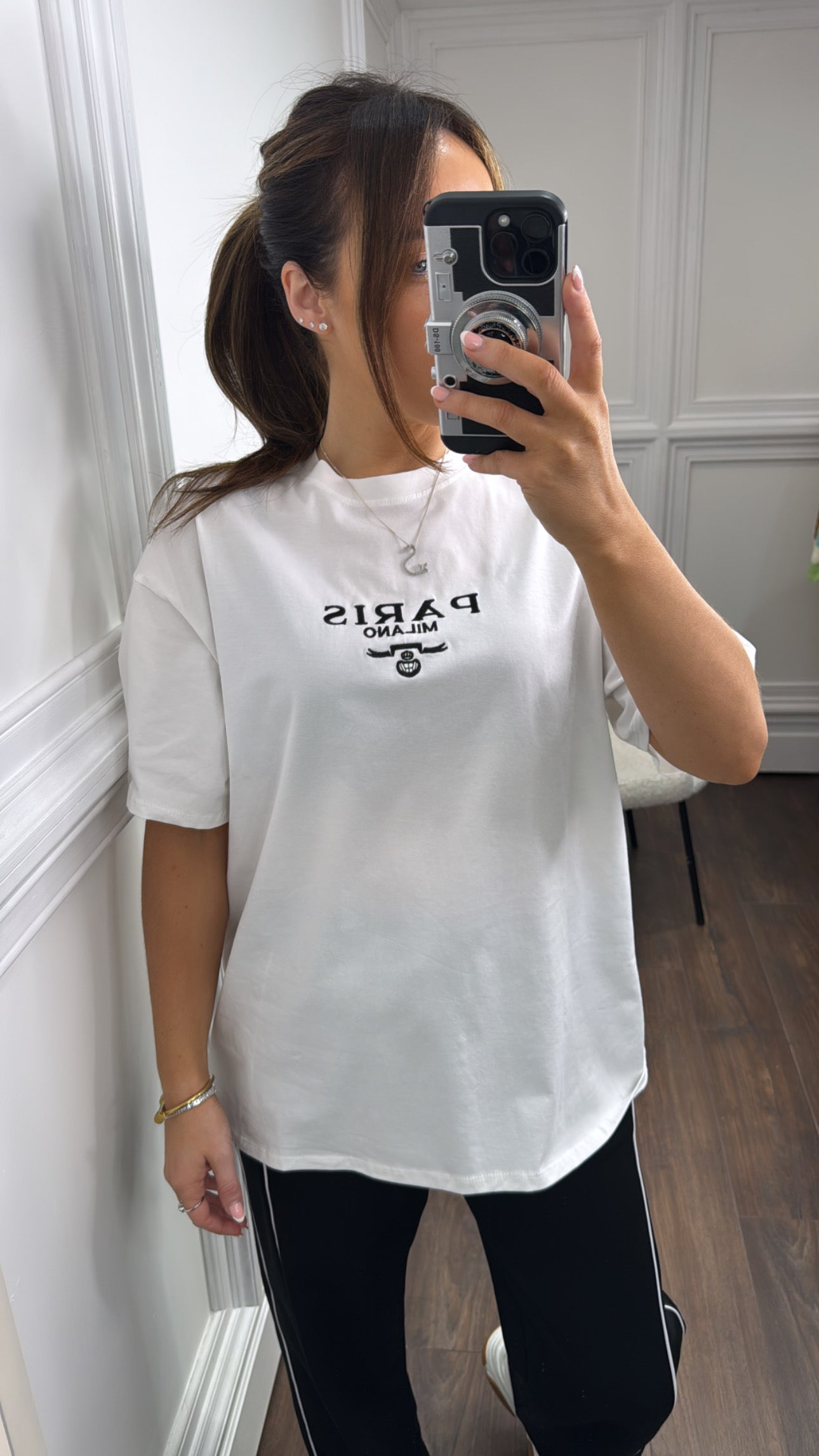 PARIS white milano tshirt