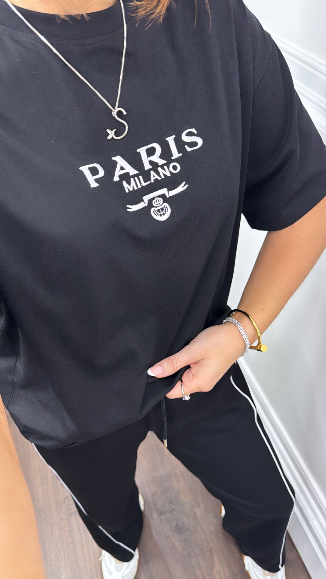 PARIS black milano tshirt