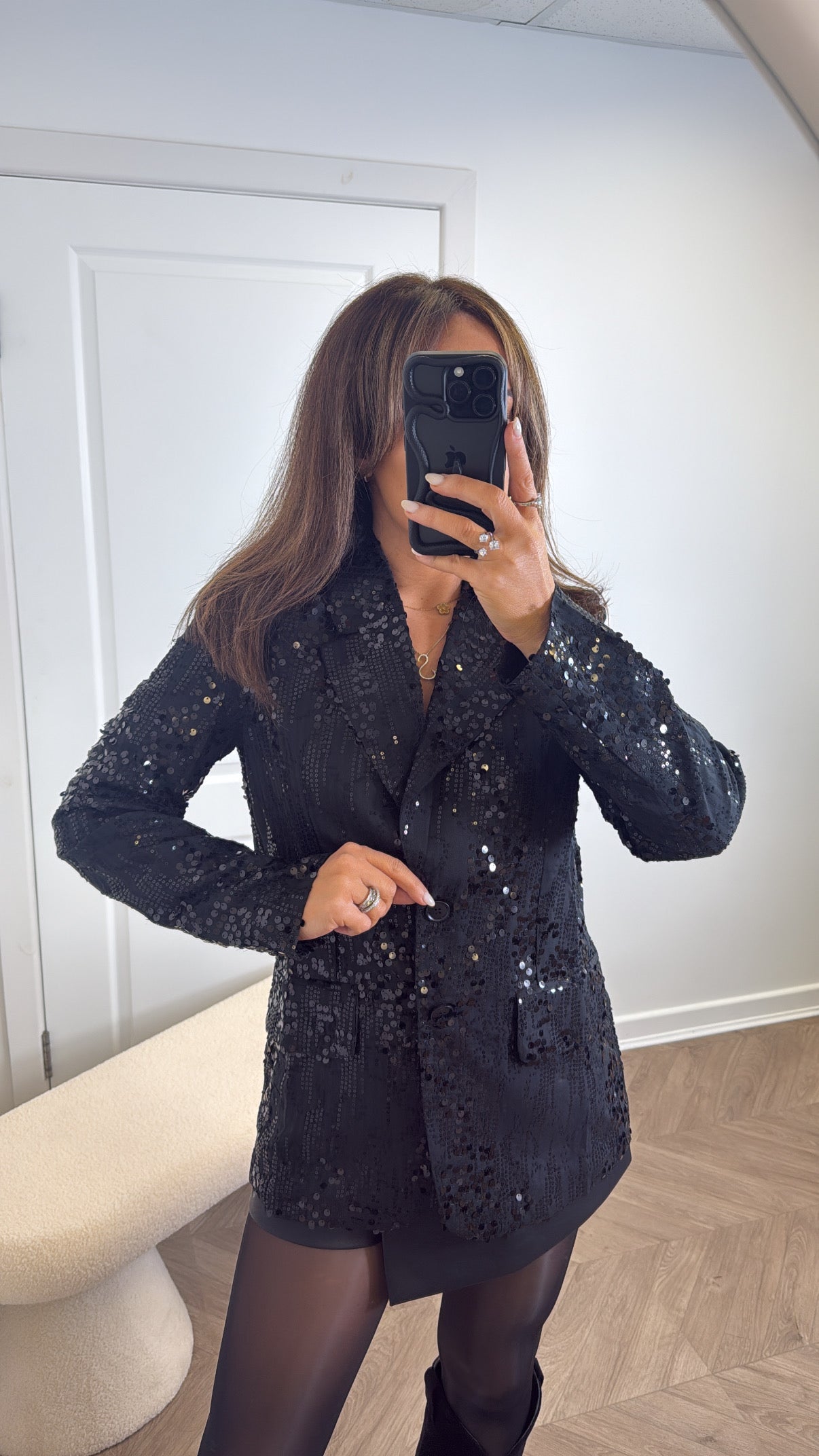 YARA black sequin jacket