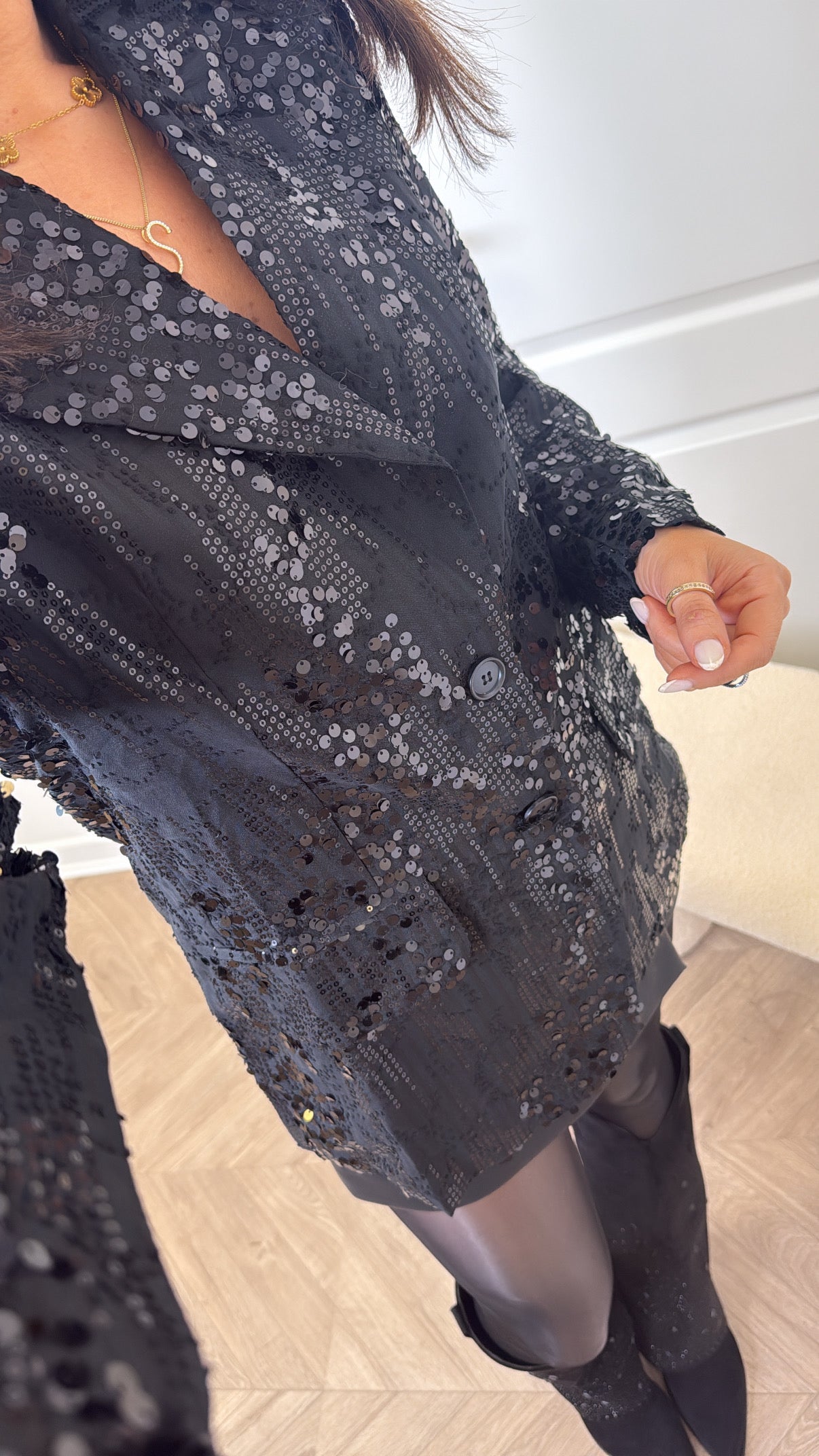 YARA black sequin jacket
