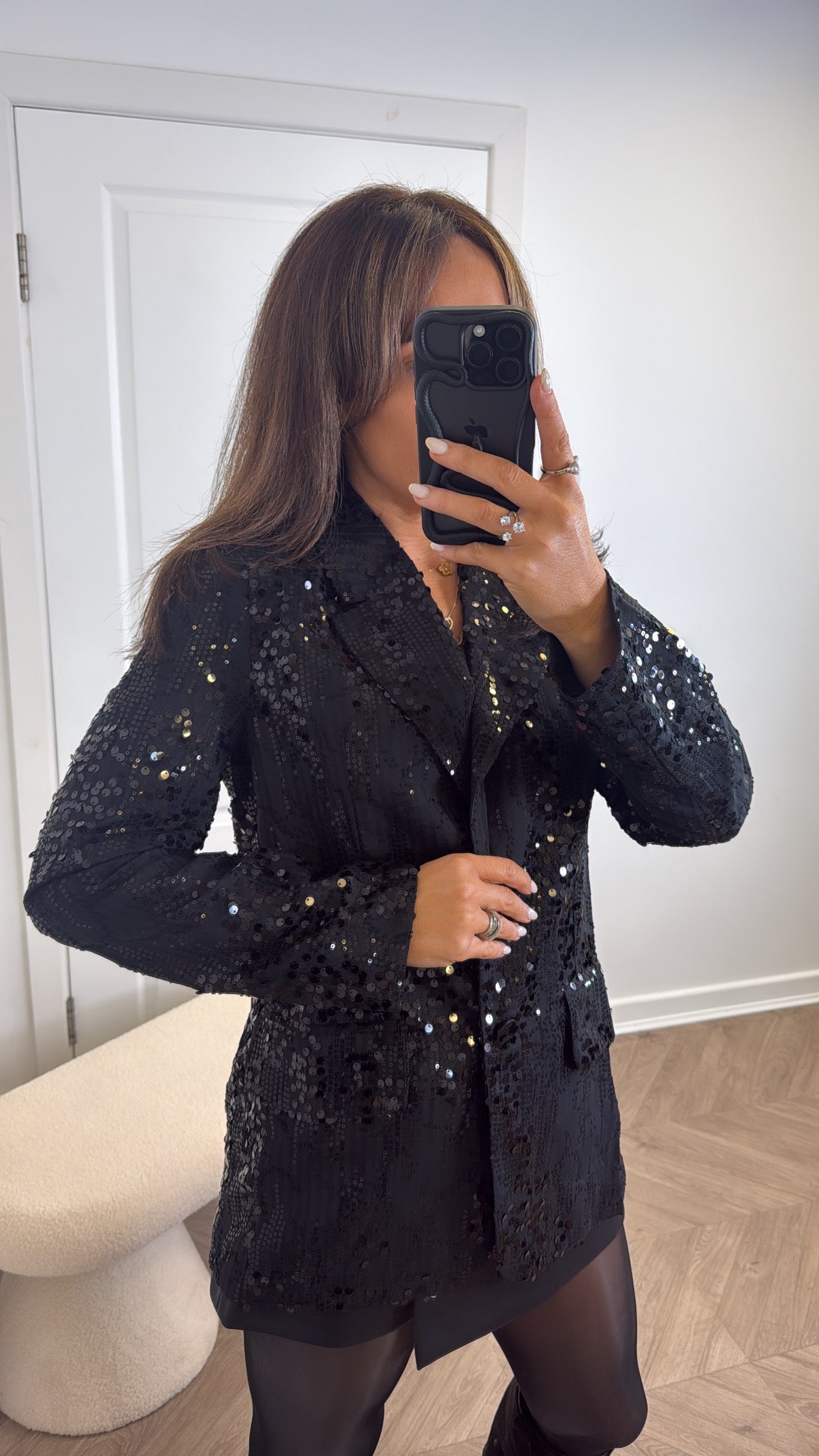YARA black sequin jacket