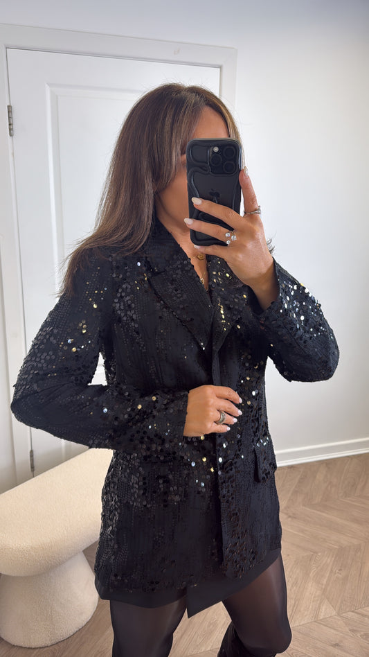 YARA black sequin jacket