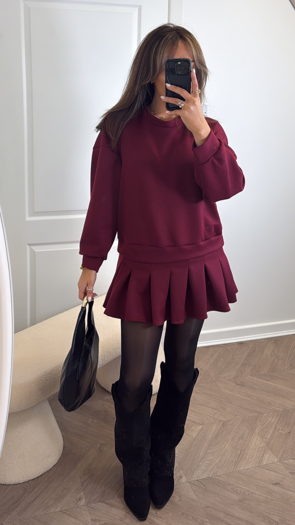 SARAH burgundy sweatshirt dress