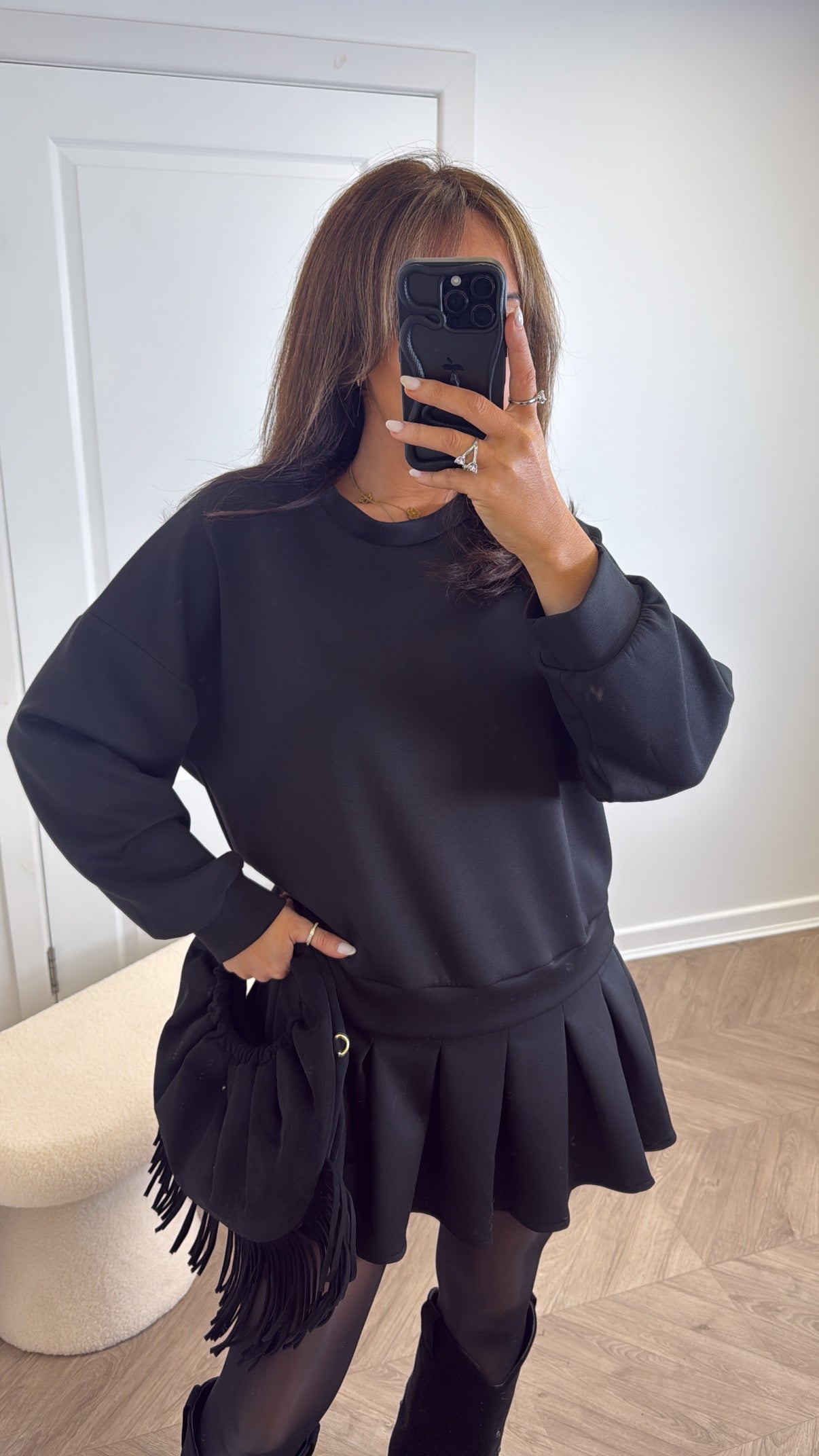 SARAH black sweatshirt dress