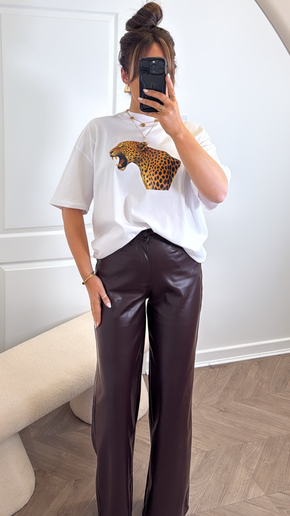 CHEETAH white graphic oversize t-shirt