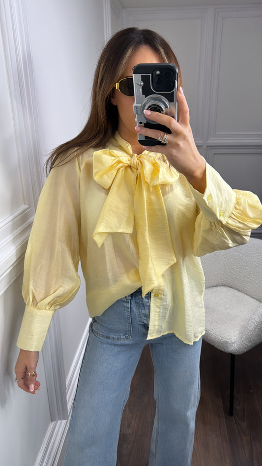 LUELLA lemon tie detail blouse