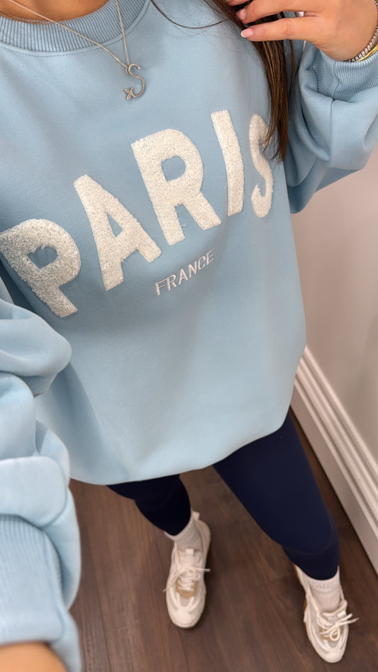 PARIS pale blue super soft sweatshirt